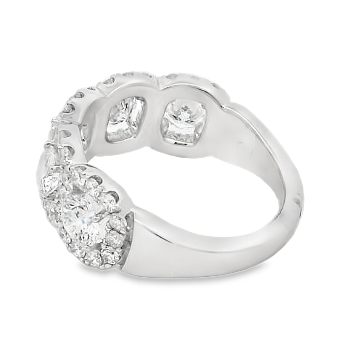 18K White Gold Large Diamond Twist Halo Ring
