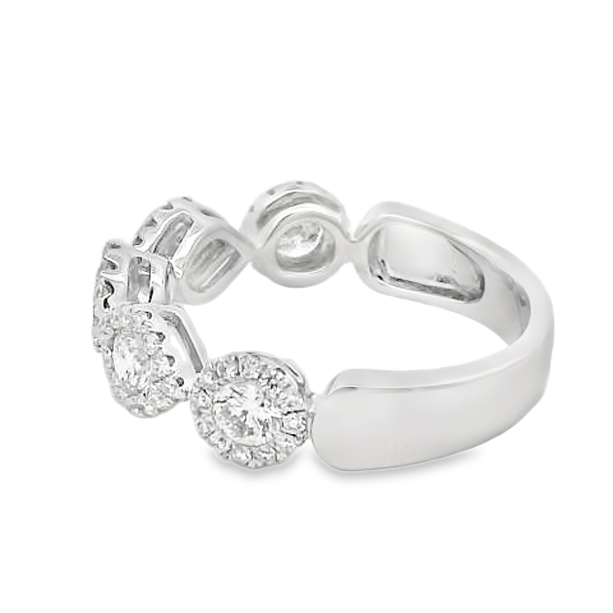 18K White Gold Multi-Shape Halos Diamond Ring