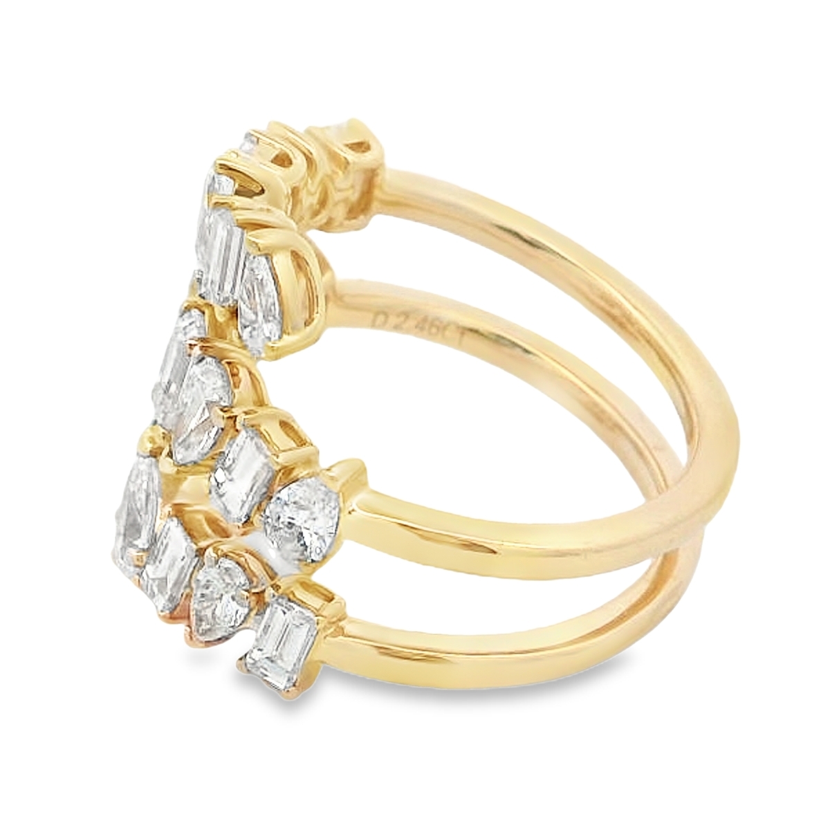 18K Yellow Gold Mix-Shape Diamond Wrap Ring
