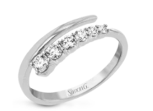 Simon G. 18K White Gold Harmonie Right Hand Diamond Ring