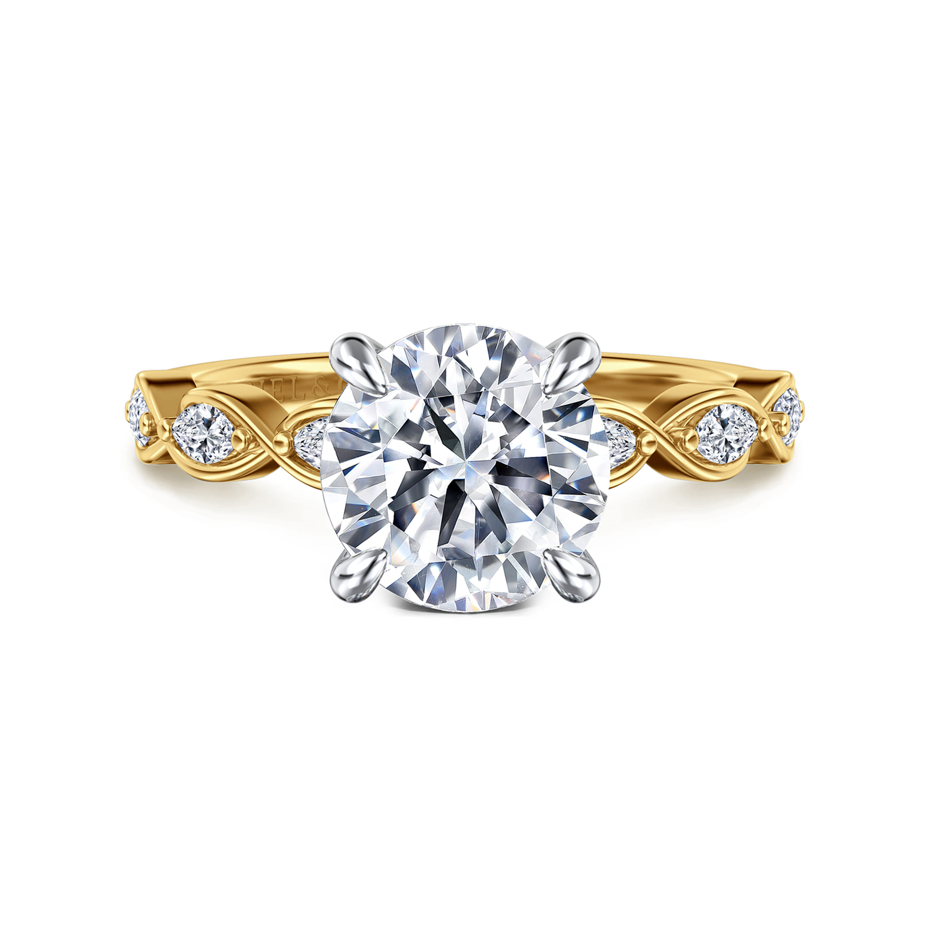 Gabriel & Co. Claudia 14K Two-Tone Engagement Ring Setting