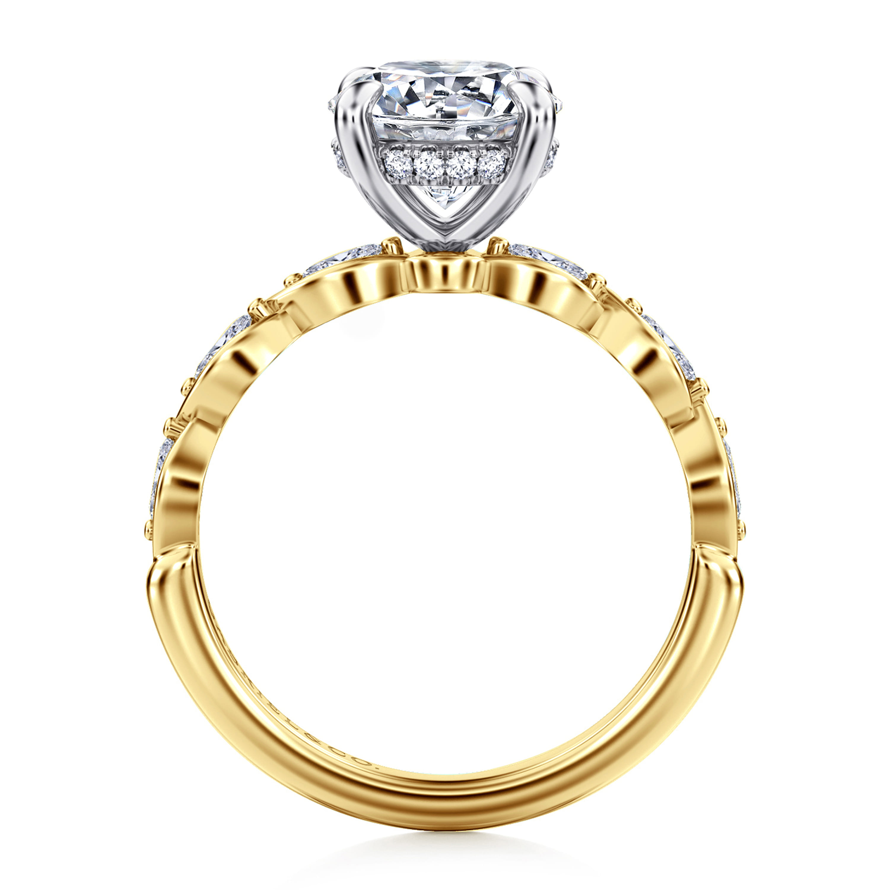 Gabriel & Co. Claudia 14K Two-Tone Engagement Ring Setting
