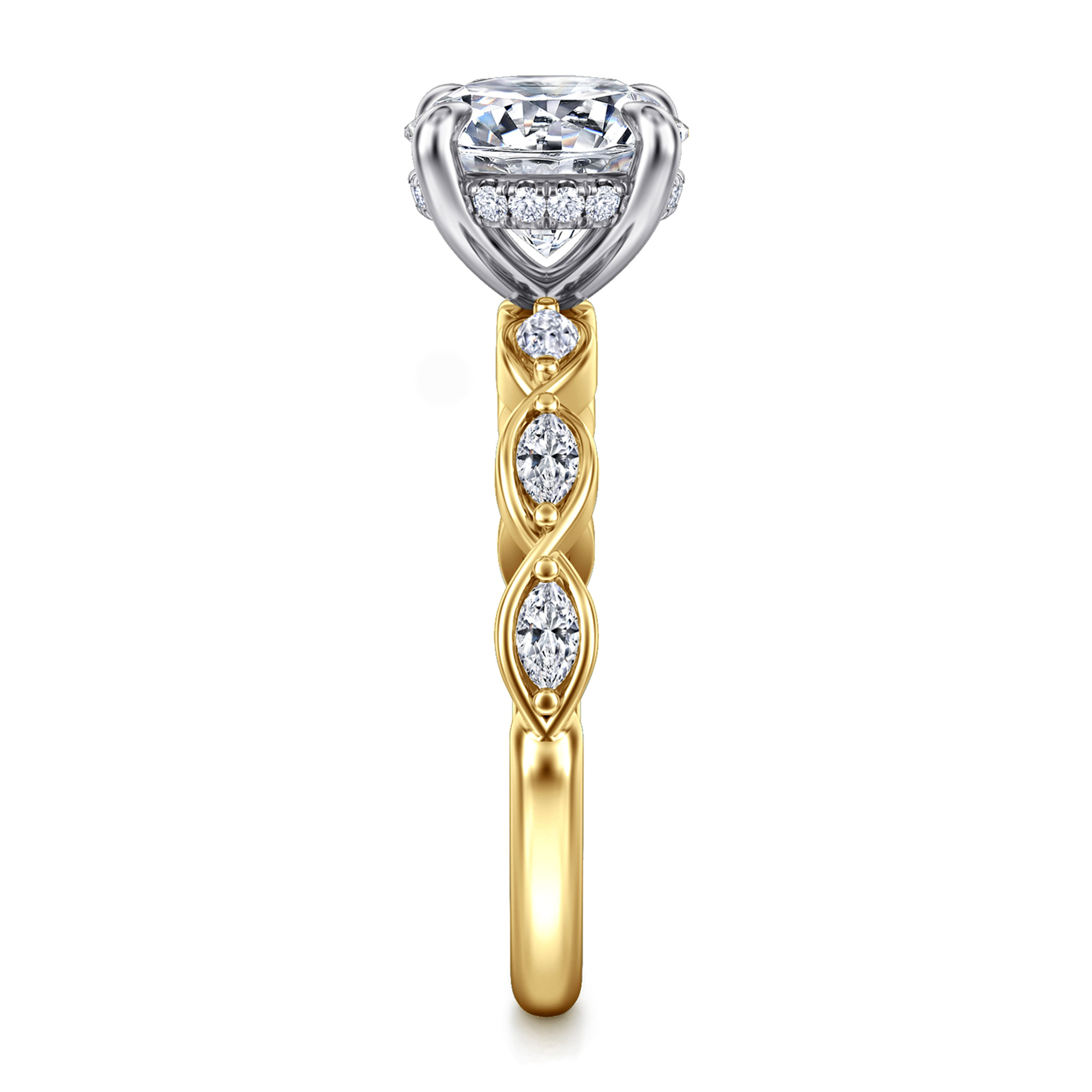 Gabriel & Co. Claudia 14K Two-Tone Engagement Ring Setting