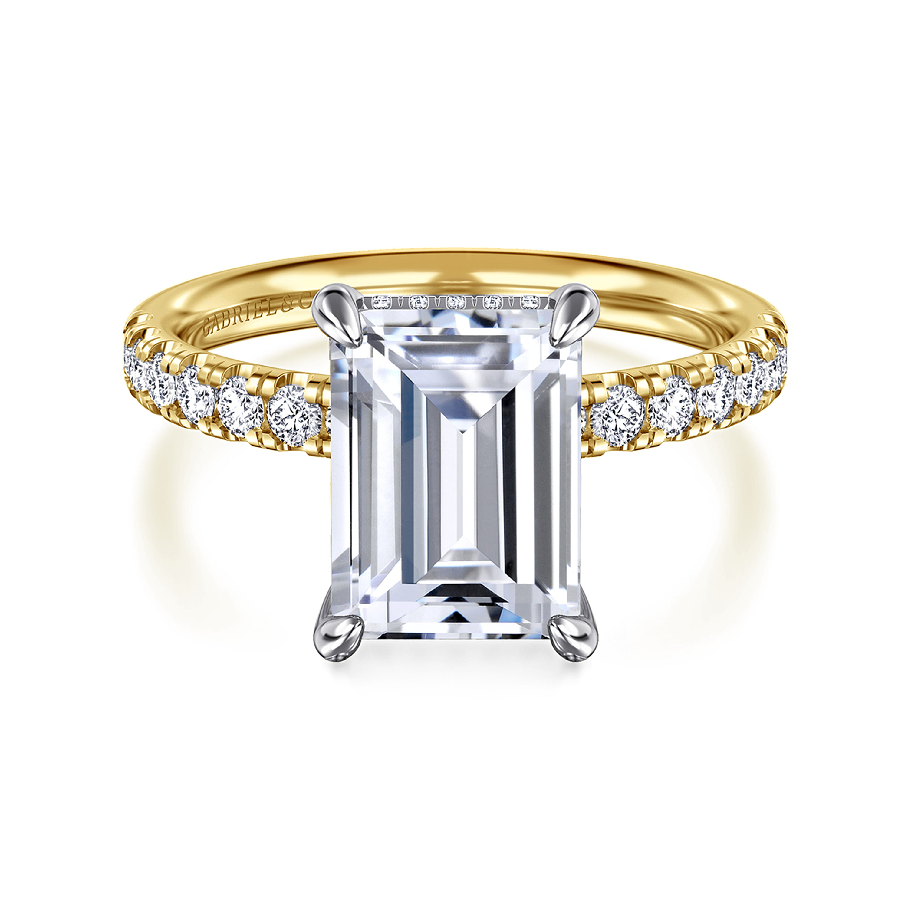 Gabriel & Co. Adela 14K Two-Tone Emerald Diamond Engagement Ring Setting