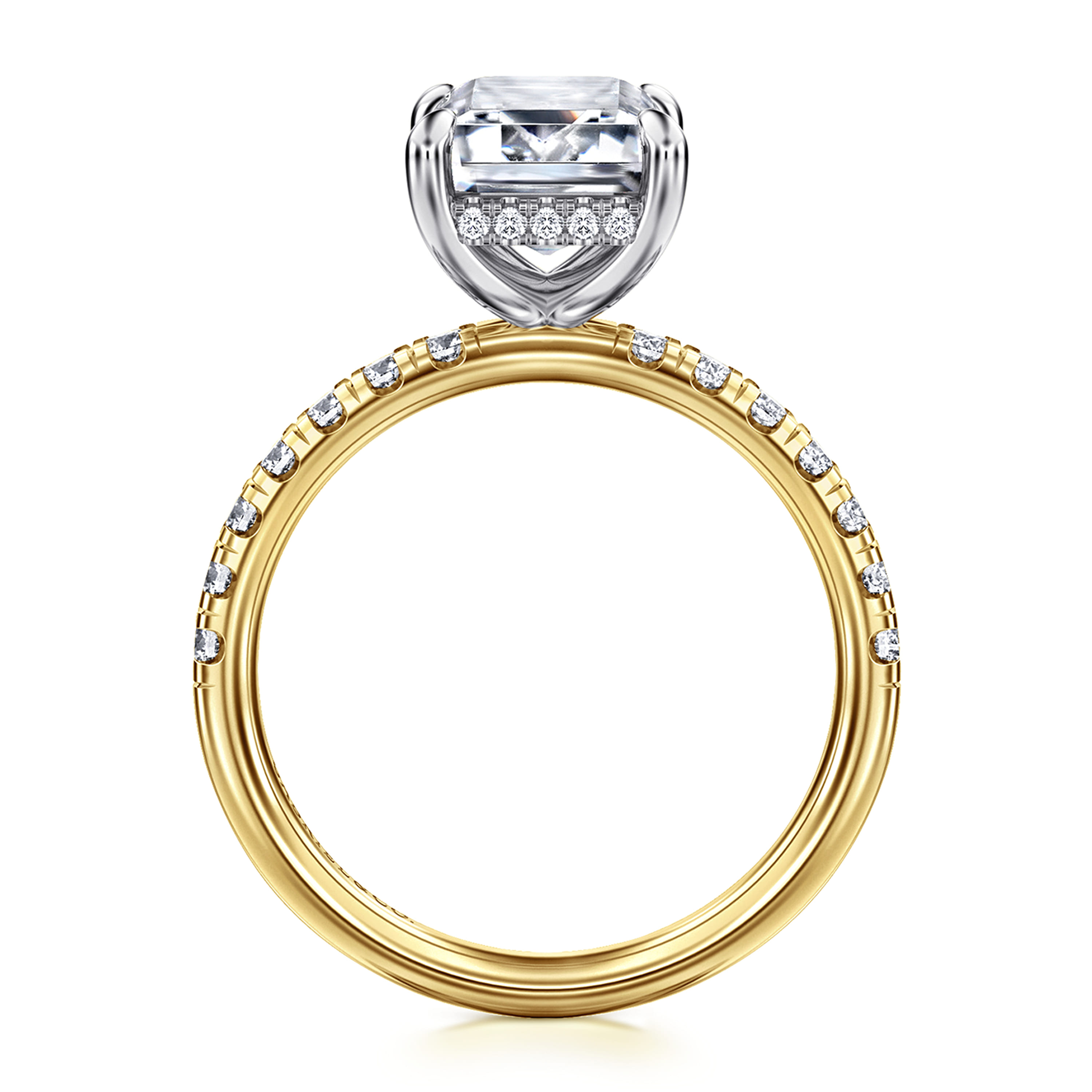 Gabriel & Co. Adela 14K Two-Tone Emerald Diamond Engagement Ring Setting