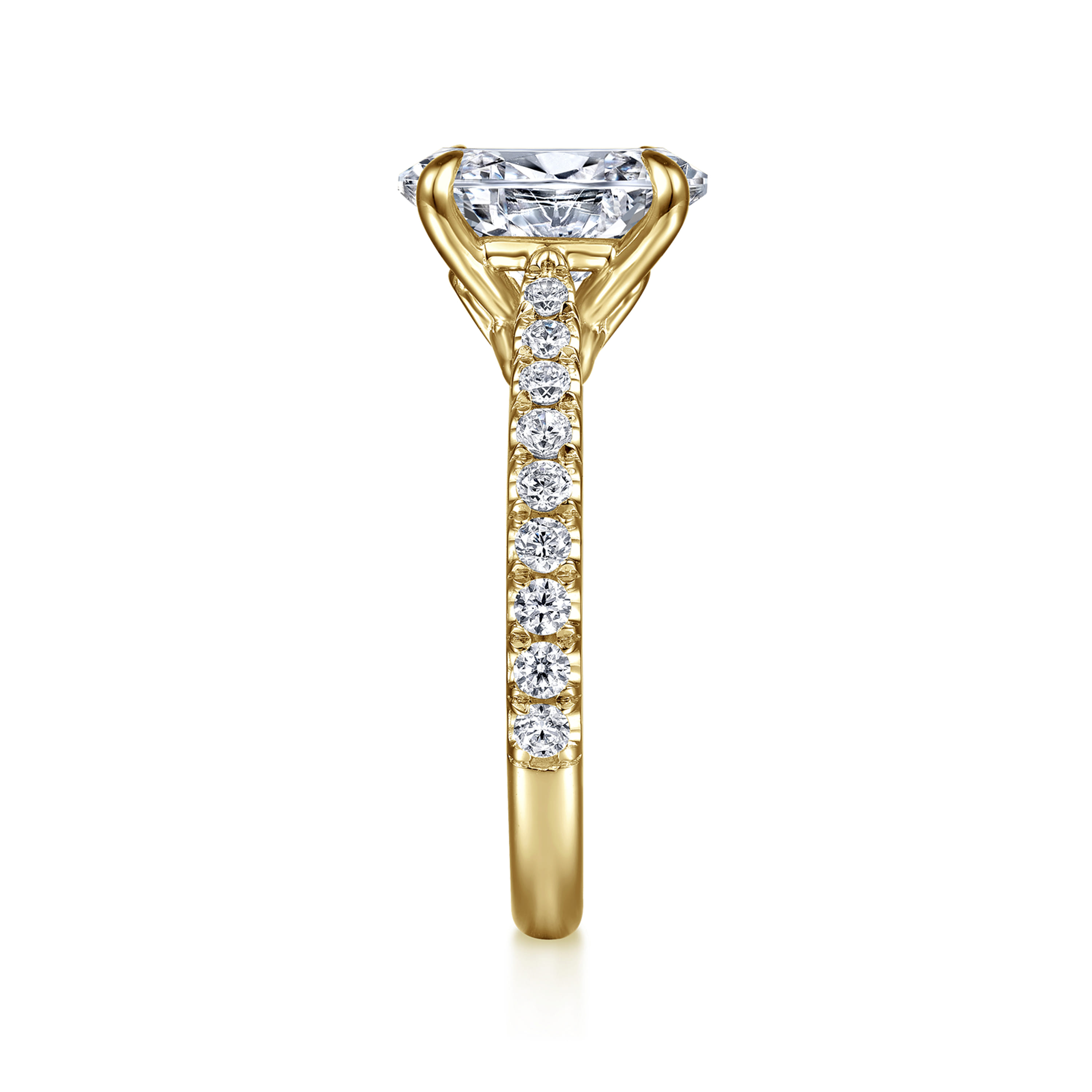 Gabriel & Co. Gaia 14K Oval Lotus Diamond Engagment Ring Setting