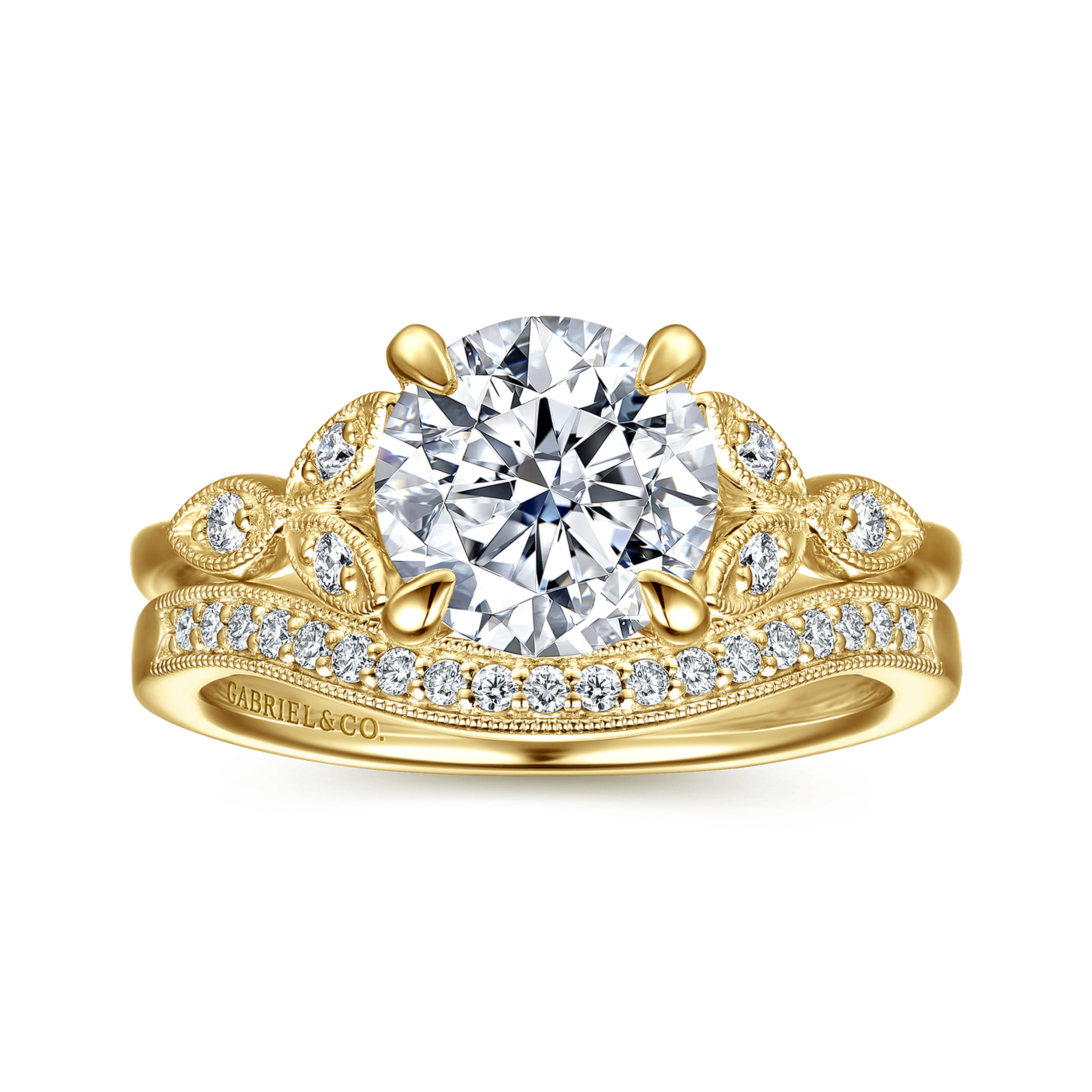 Gabriel & Co. Brigida 14K Vintage Inspired Diamond Engagement Ring Setting