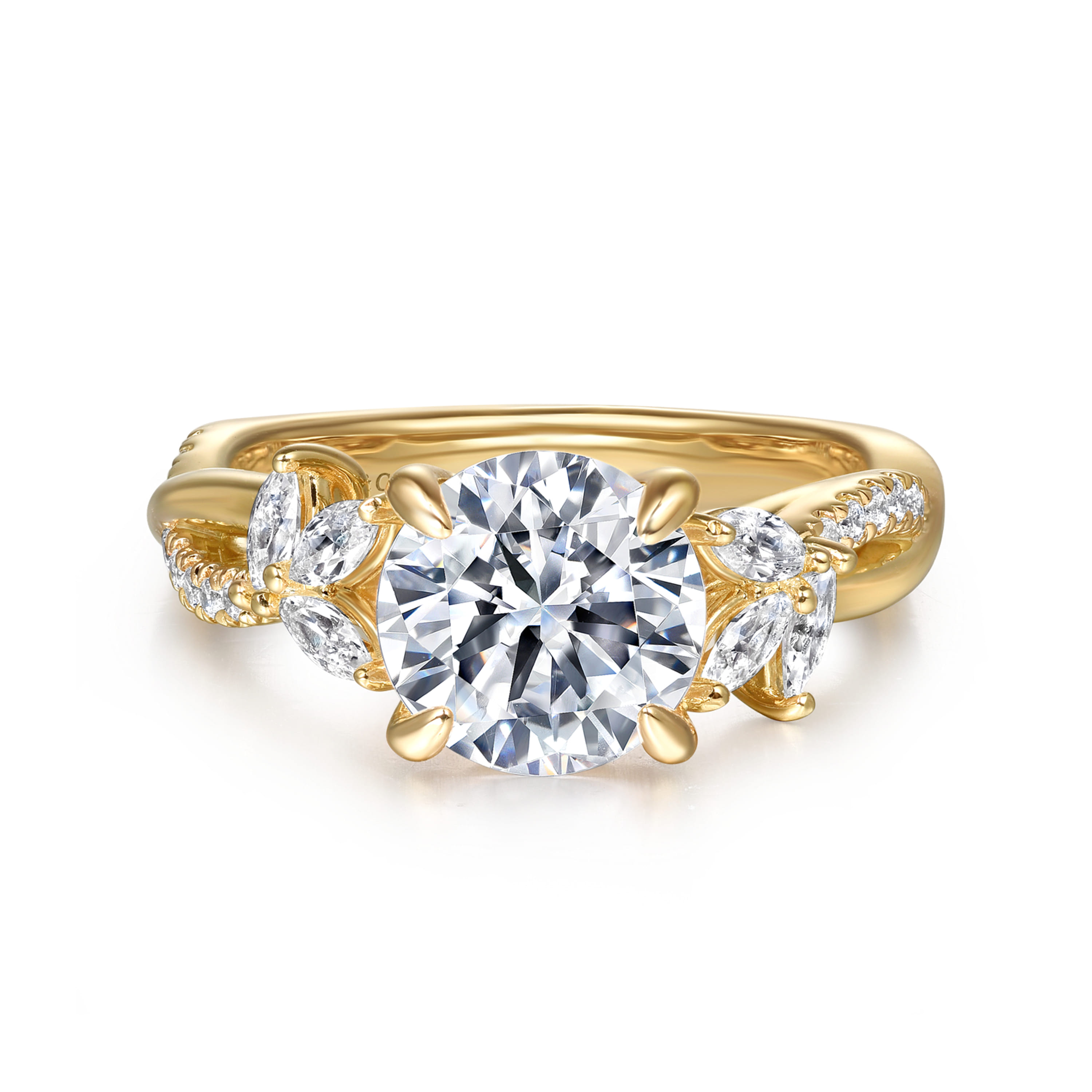 Gabriel & Co. Deisha 14K Twistted Diamond Semi-Mount Engagement Ring Setting