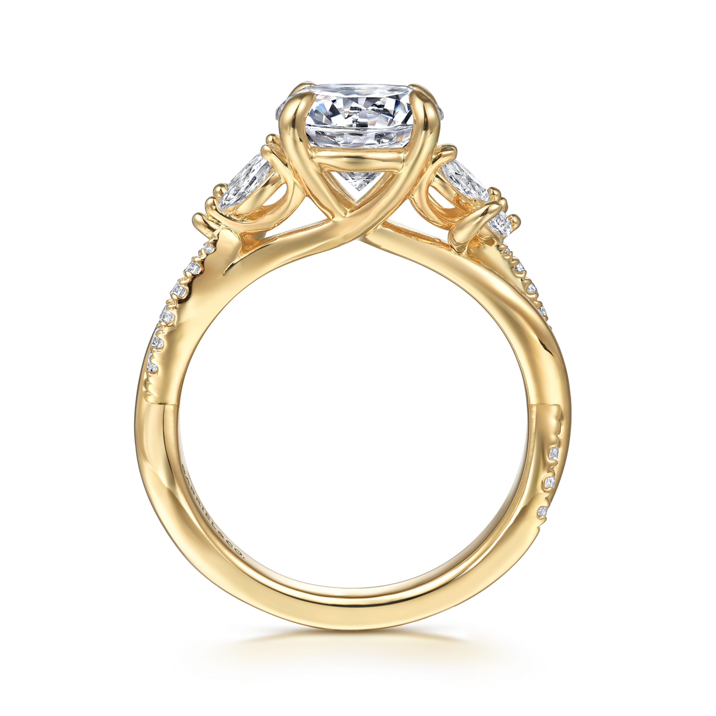 Gabriel & Co. Deisha 14K Twistted Diamond Semi-Mount Engagement Ring Setting