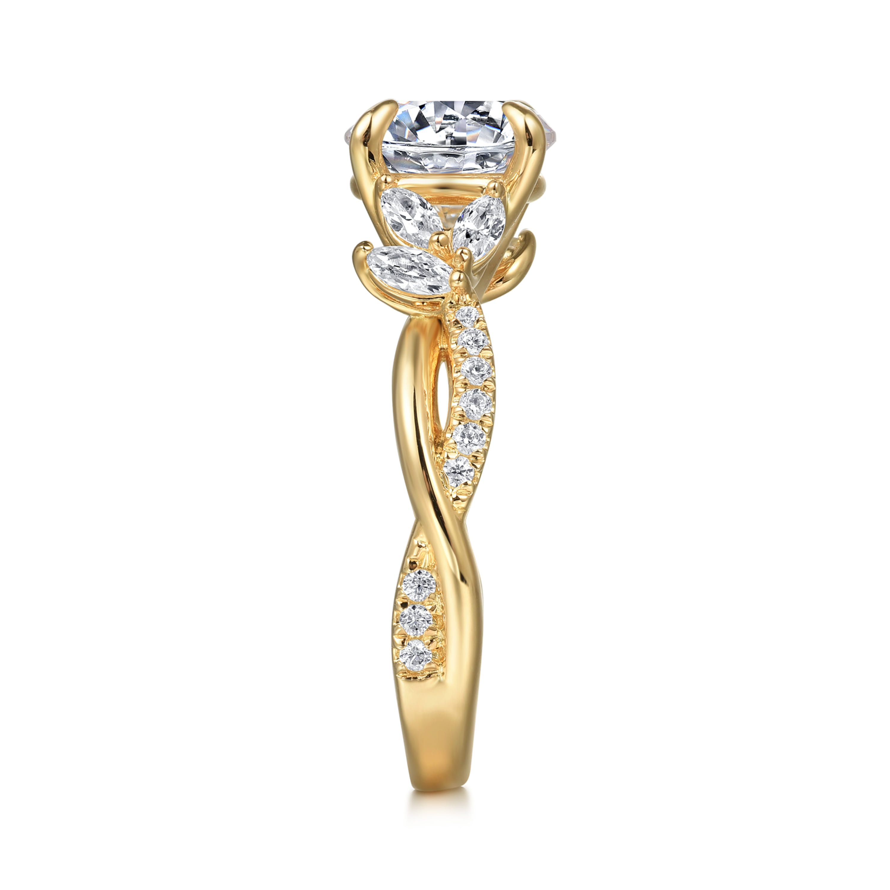 Gabriel & Co. Deisha 14K Twistted Diamond Semi-Mount Engagement Ring Setting