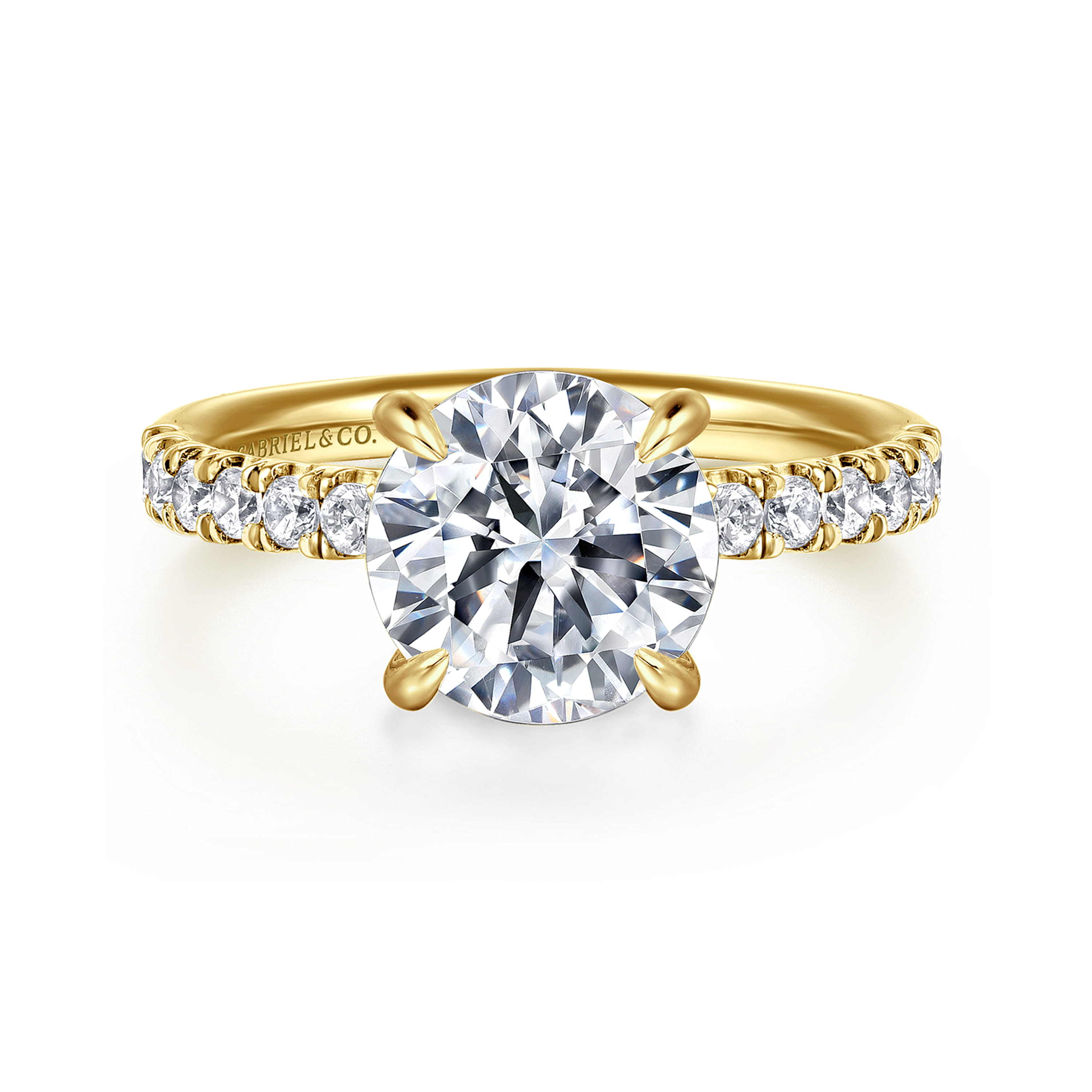 Gabriel & Co. Adela 14K Hidden Halo Diamond Semi-Mount Engagement Ring Setting