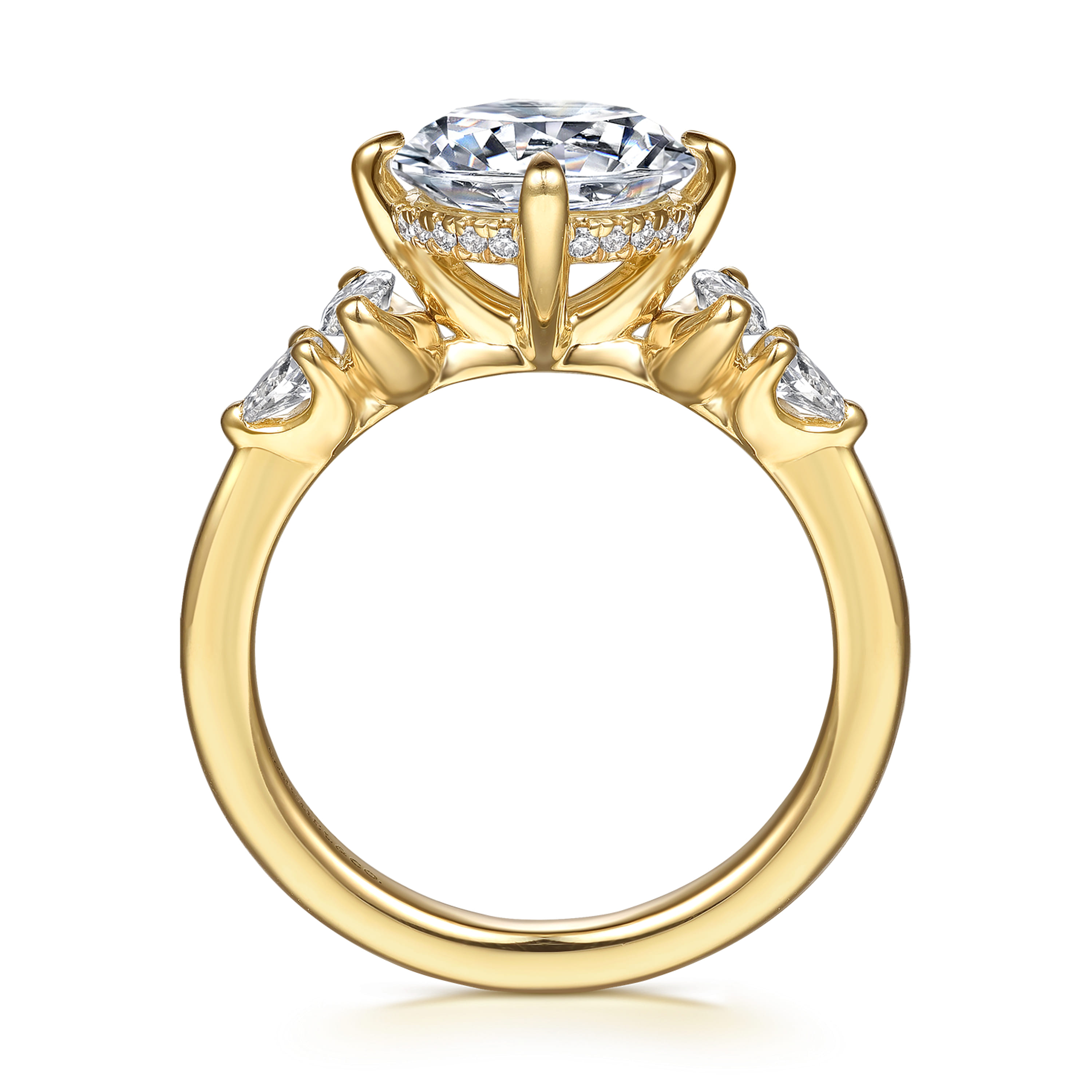 Gabriel & Co. Colton 14K Compass Prong Round Diamond Engagement Ring Setting
