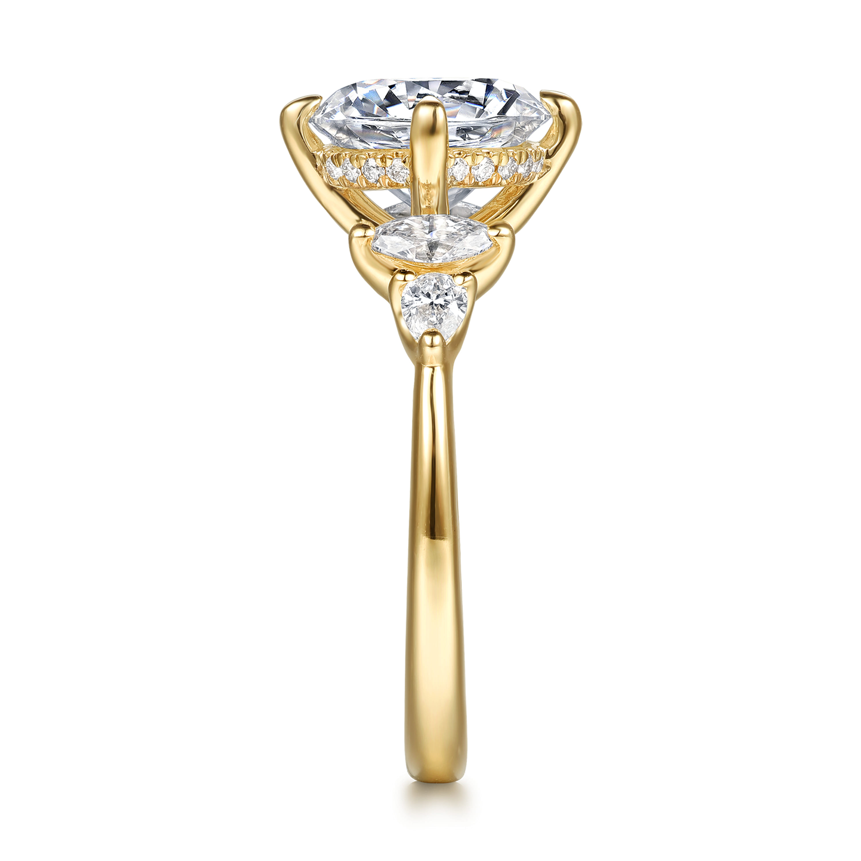 Gabriel & Co. Colton 14K Compass Prong Round Diamond Engagement Ring Setting