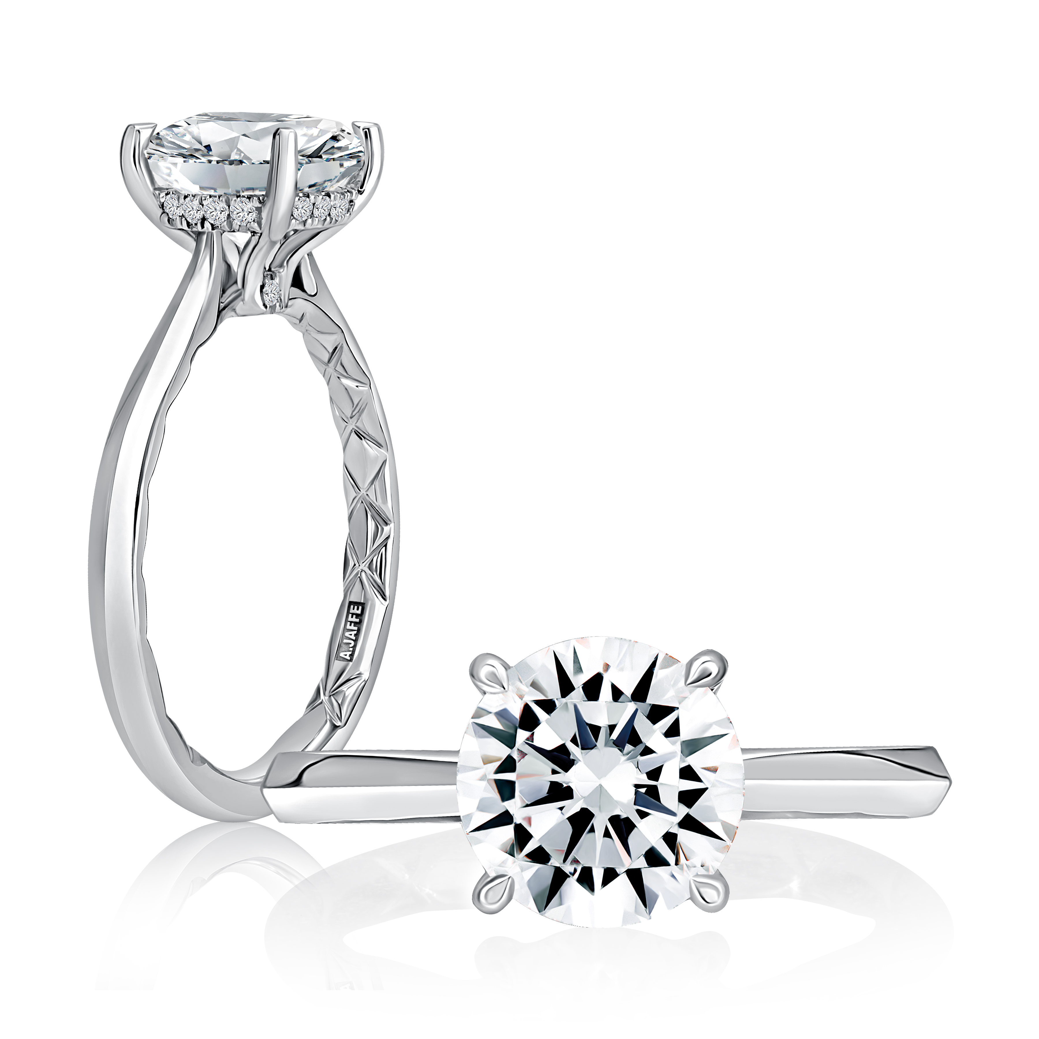 A. Jaffe Platinum 3ct Center Diamond Engagement Ring Setting