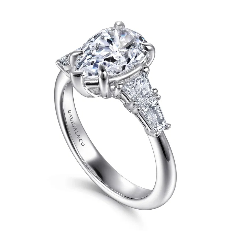 Gabriel & Co. 14K Pear Shape Diamond Semi-Mount Engagement Ring