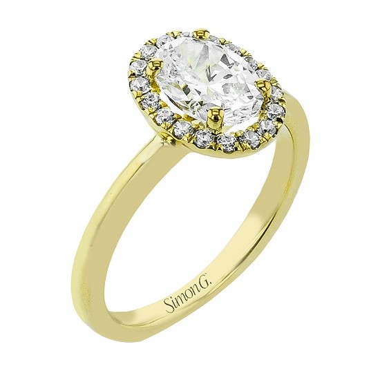 Simon G. 14K Yellow Gold Diamond Halo Engagement Ring Mounting