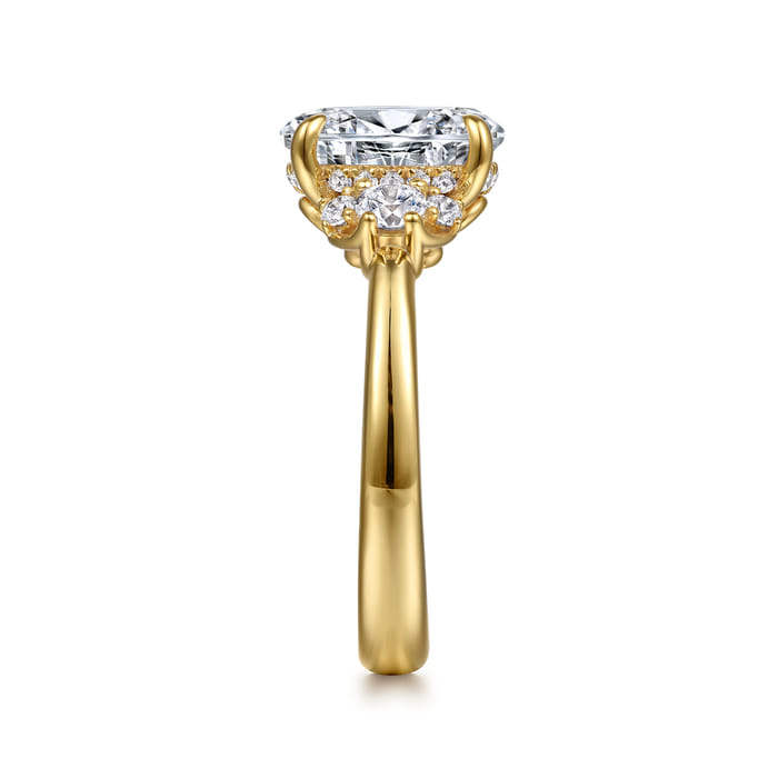 Gabriel & Co. 14K Yellow Gold Oval Lotus Diamond Engagement Ring Mounting