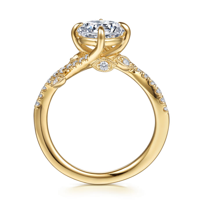 Gabriel & Co. Darcie 14K Yellow Gold Floral Diamond Engagement Ring Mounting
