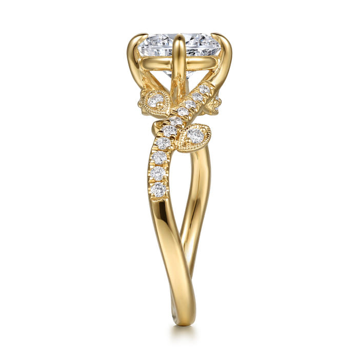Gabriel & Co. Darcie 14K Yellow Gold Floral Diamond Engagement Ring Mounting