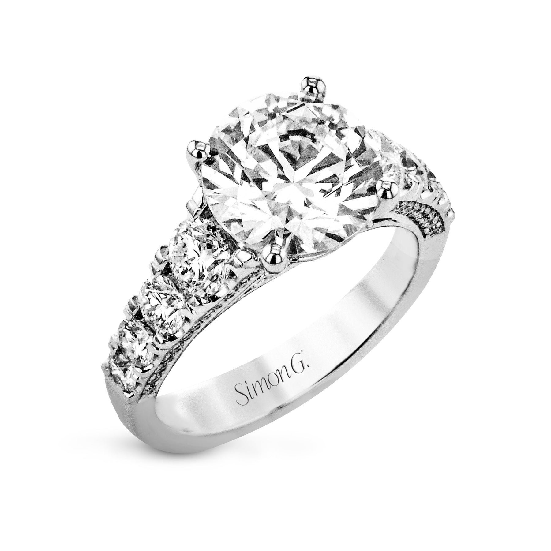 Simon G.14K White Gold Diamond Engagement Ring Mounting