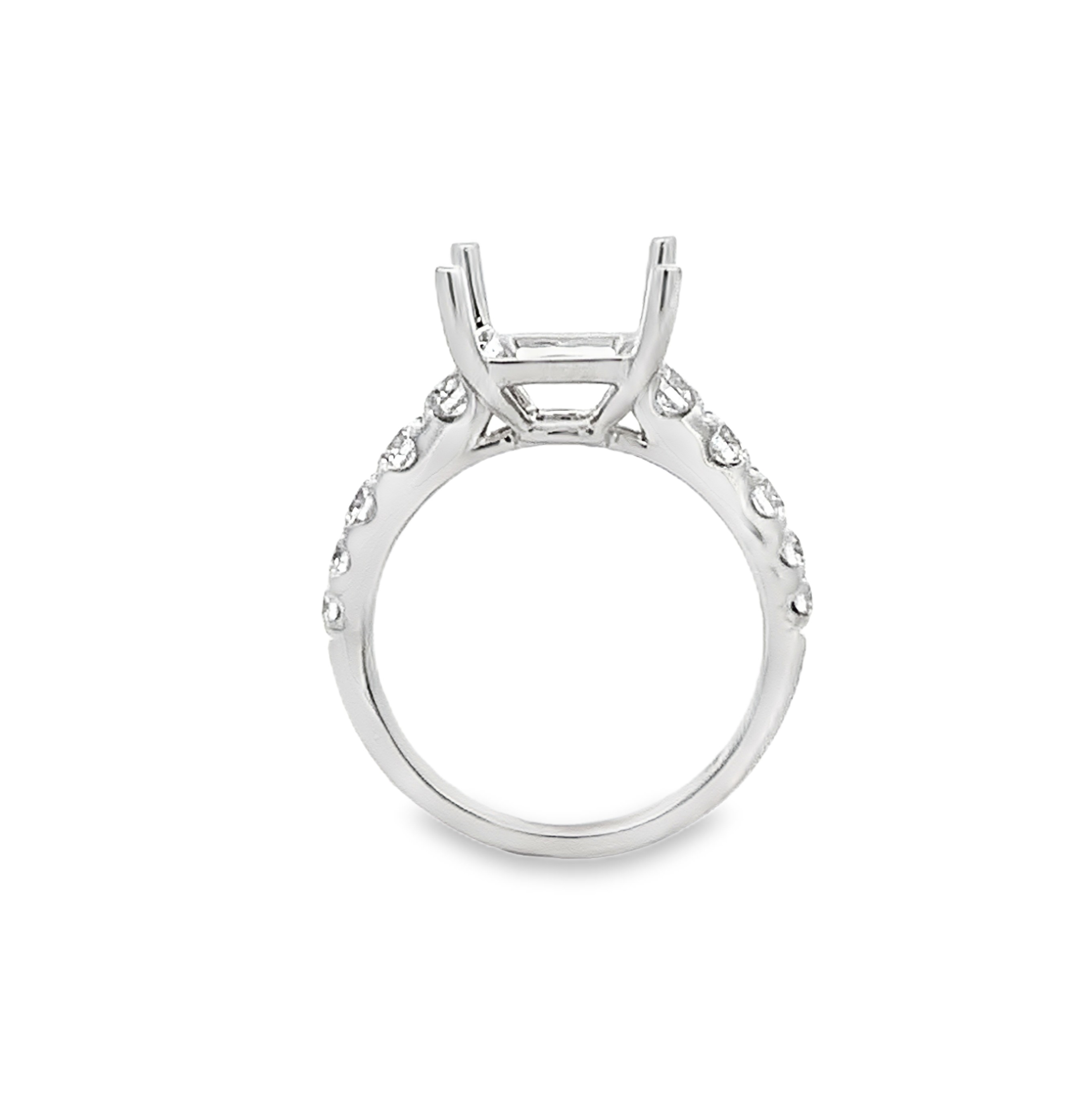 18K White Gold Semi-Mount Diamond Engagement Ring