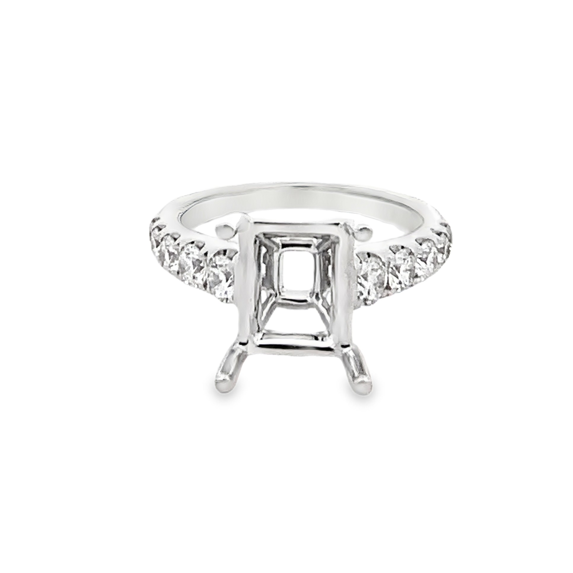 18K White Gold Semi-Mount Diamond Engagement Ring