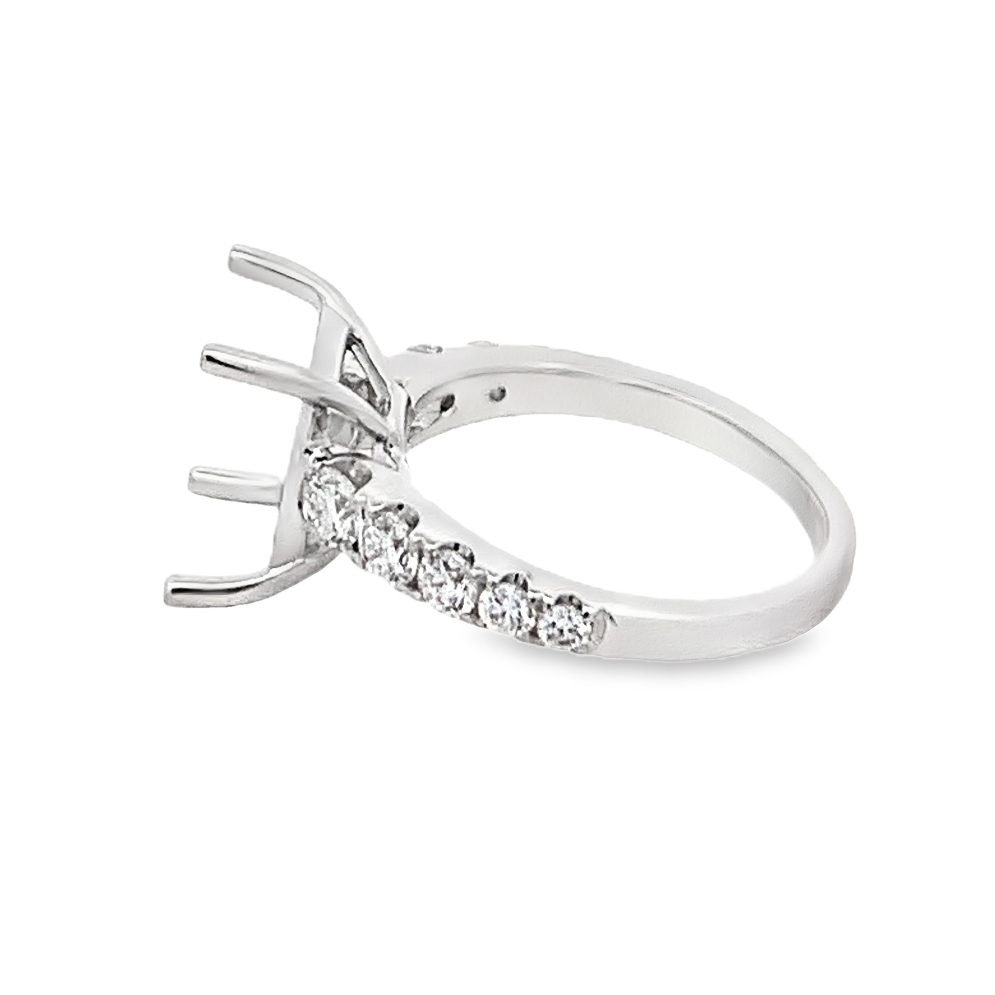 18K White Gold Semi-Mount Diamond Engagement Ring