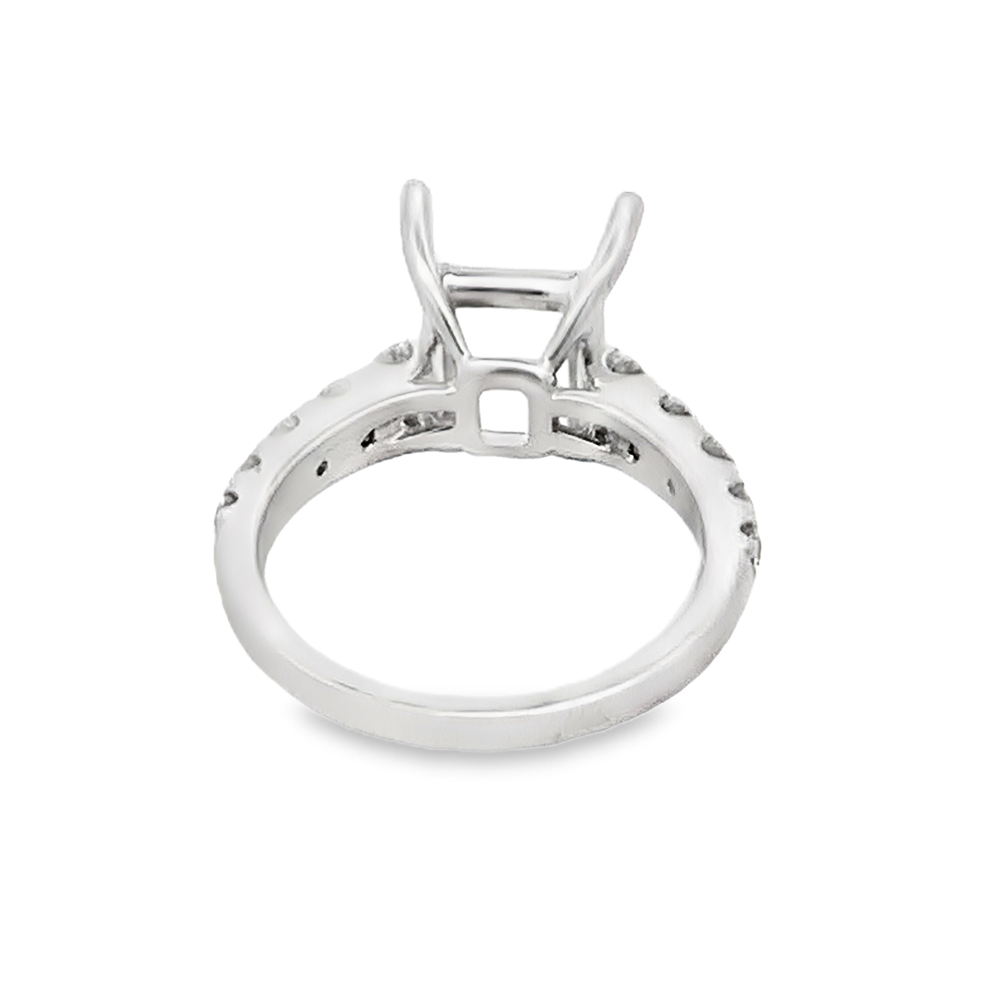 18K White Gold Semi-Mount Diamond Engagement Ring
