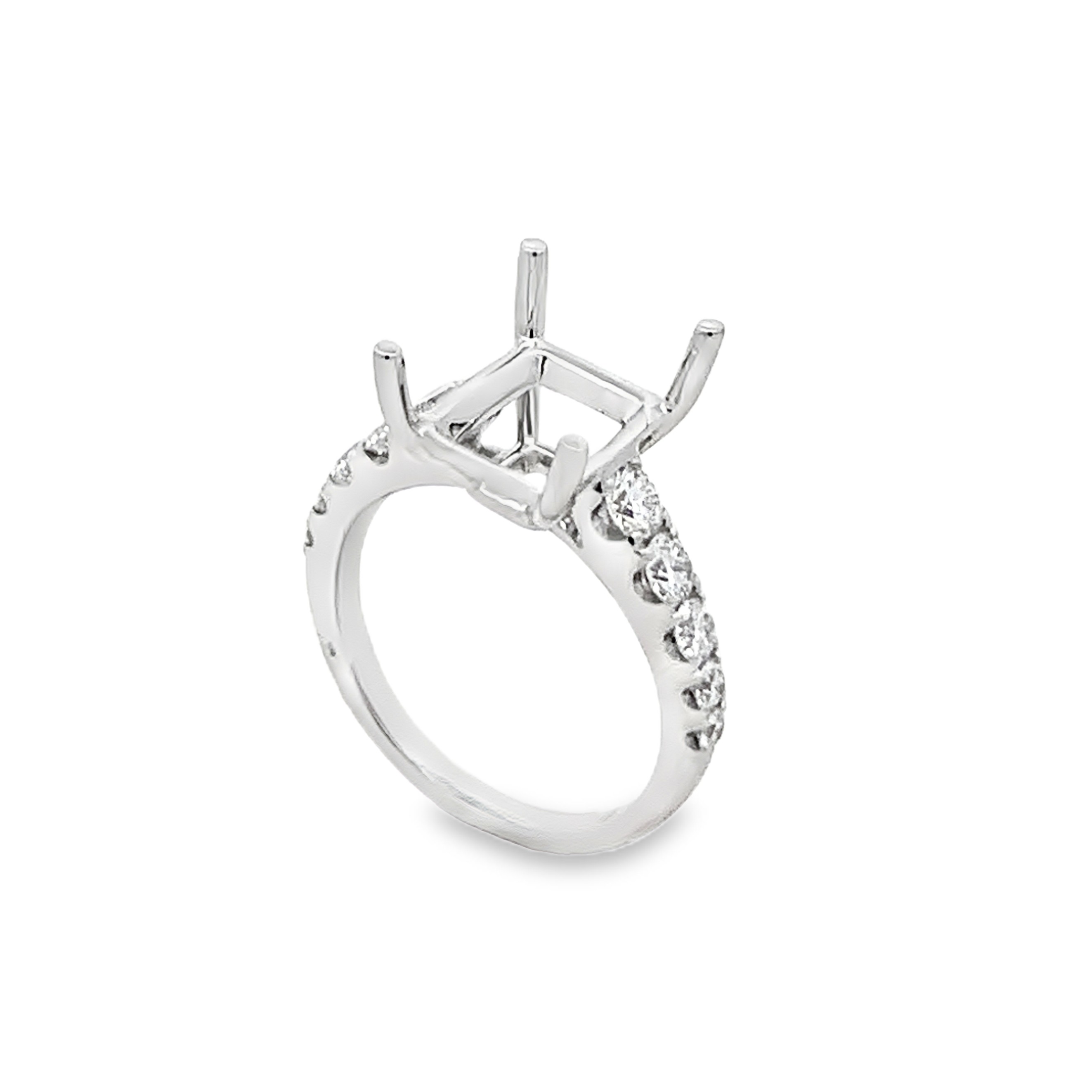 18K White Gold Semi-Mount Diamond Engagement Ring