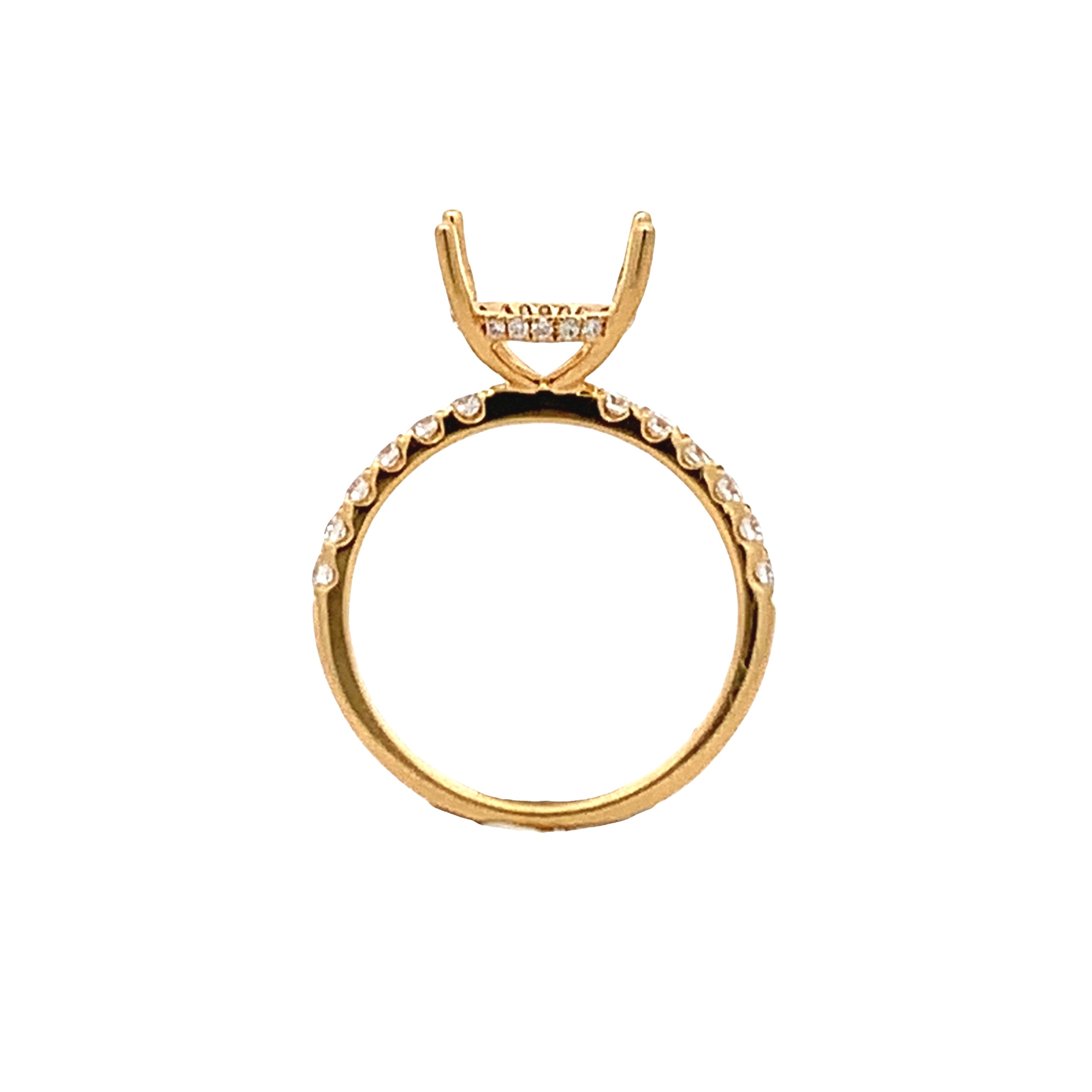 18K Yellow Gold Diamond Semi-Mount Engagement Ring with 32 Round Diamonds 0.41 CTW G VS1-VS2 Size 6.25
Head 3.5ct