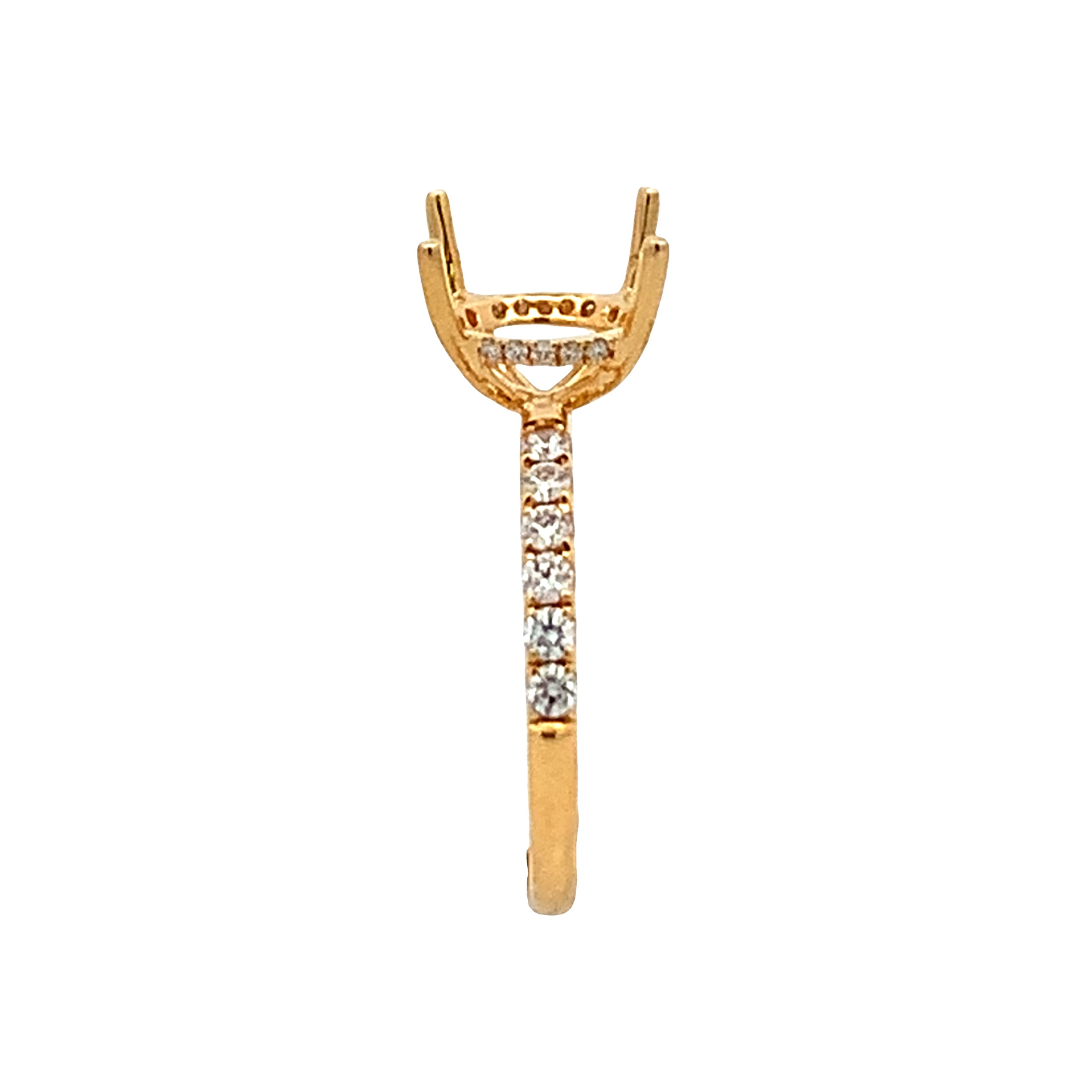 18K Yellow Gold Diamond Semi-Mount Engagement Ring with 32 Round Diamonds 0.41 CTW G VS1-VS2 Size 6.25
Head 3.5ct