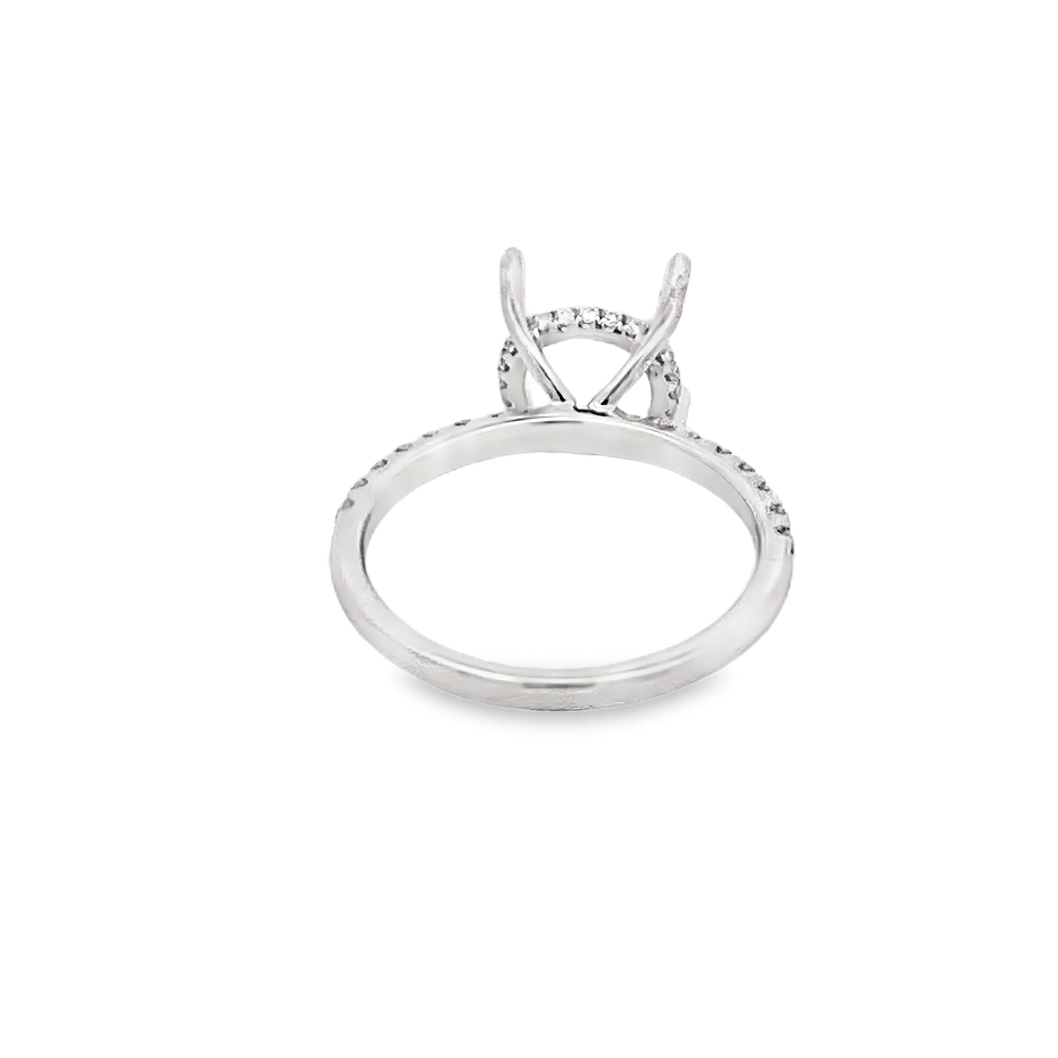 18K White Gold Diamond Semi-Mount Ring with 36 Round Diamonds 0.34 CTW G SI1 - SI2 Size 6.25
Head 4 ct