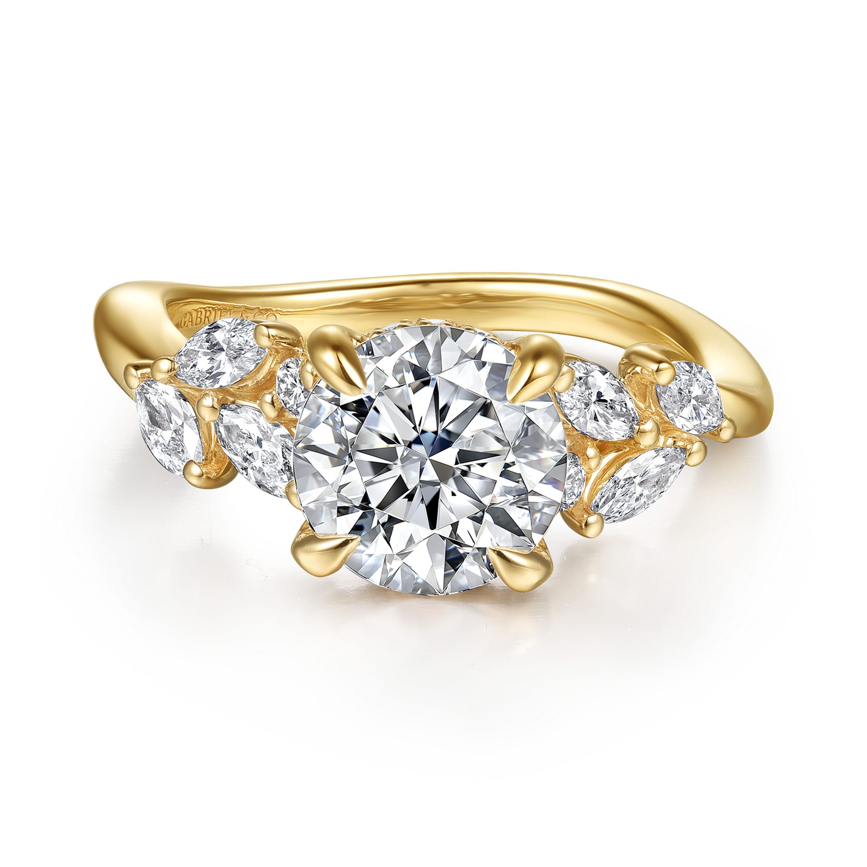 Gabriel & Co. Collette 14K Yellow Gold Round Diamond Engagement Ring Setting