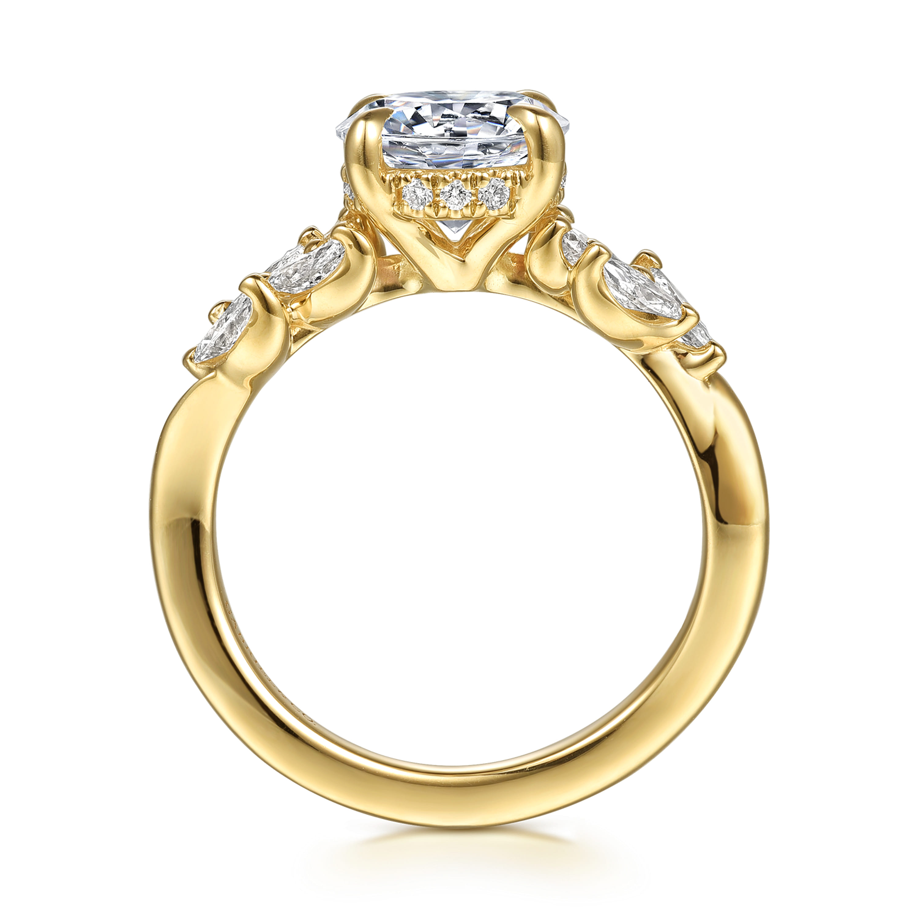 Gabriel & Co. Collette 14K Yellow Gold Round Diamond Engagement Ring Setting