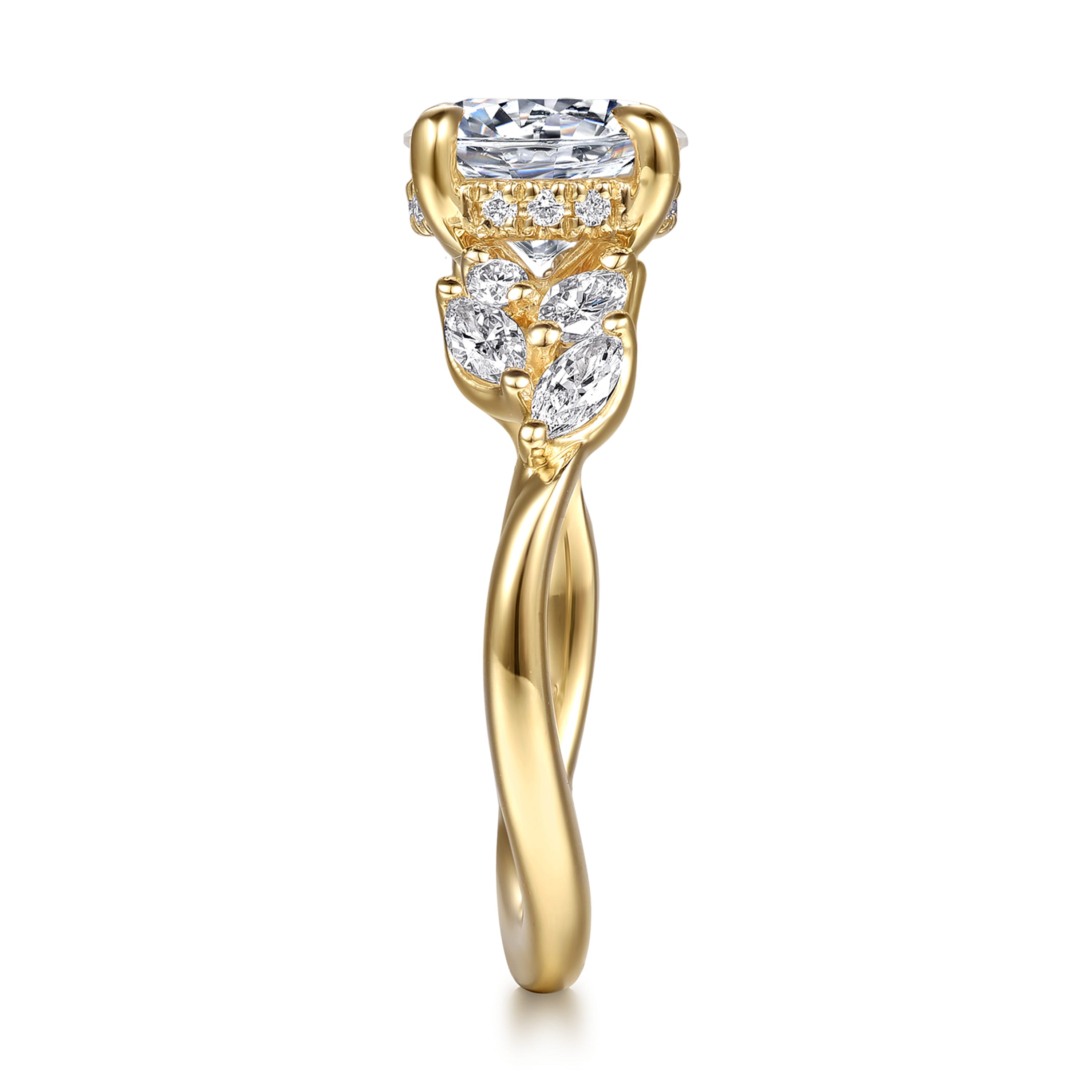 Gabriel & Co. Collette 14K Yellow Gold Round Diamond Engagement Ring Setting