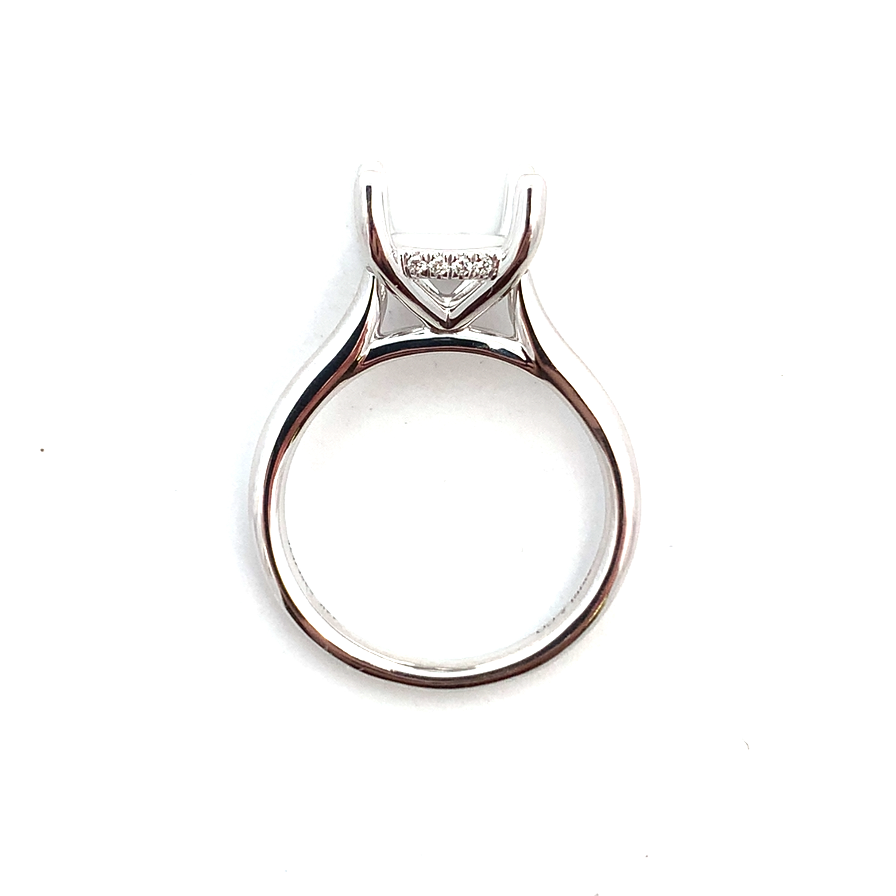 Gabriel & Co. 14 Karat White Gold Diamond Semi-Mount Ring with 16 Round Diamonds 0.06 CTW G-H SI
