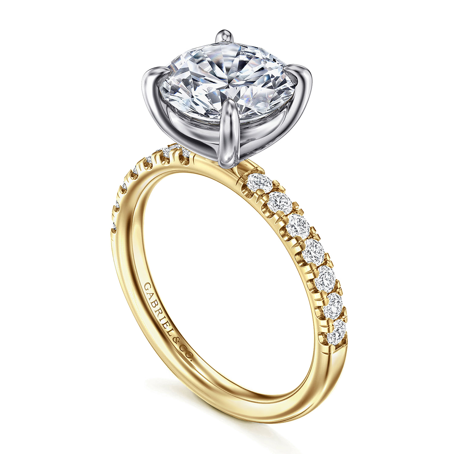 Gabriel & Co. 14K Two-Tone Diamond Engagement Ring Setting