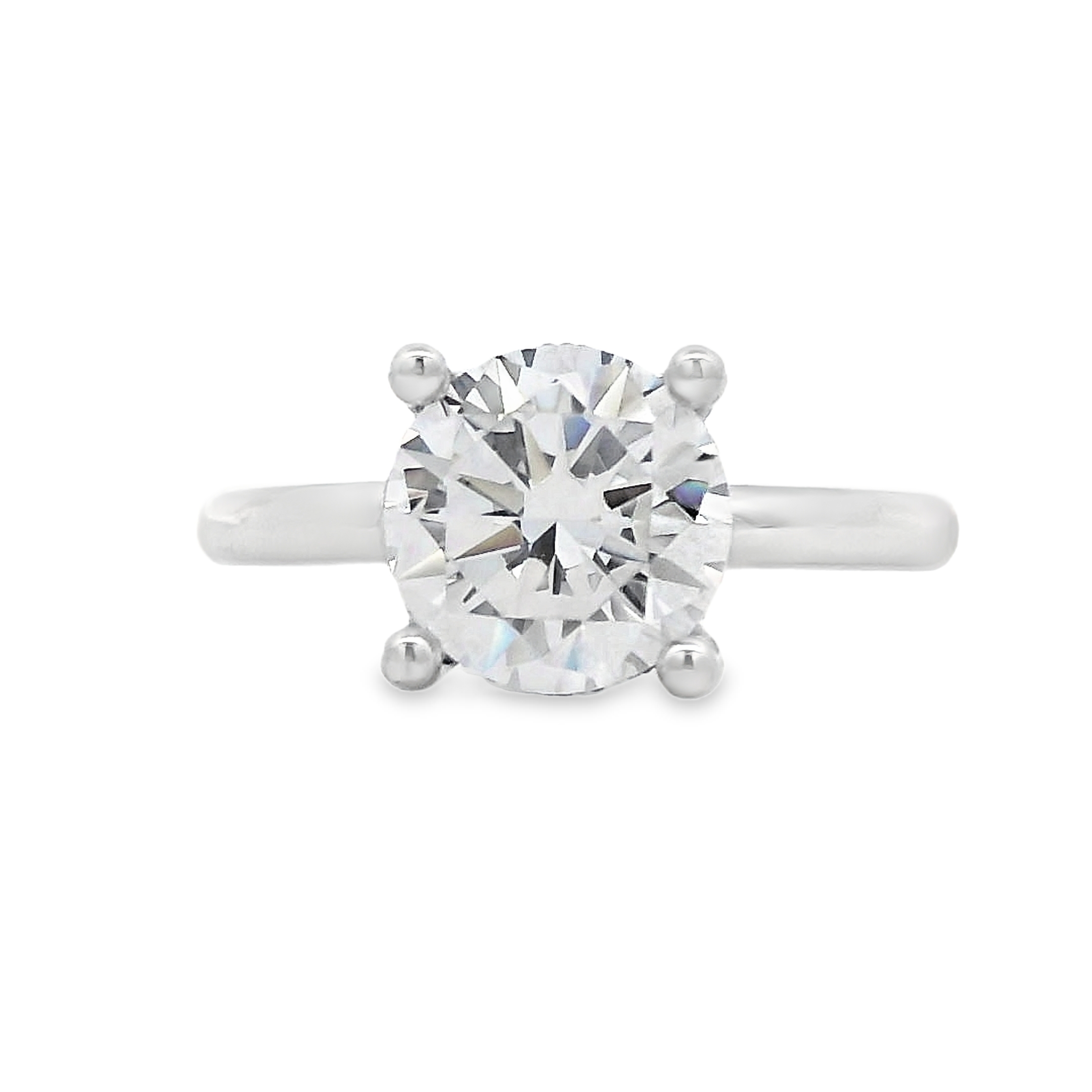 14K White Gold Diamond Hidden Halo Solitaire Engagement Ring Setting