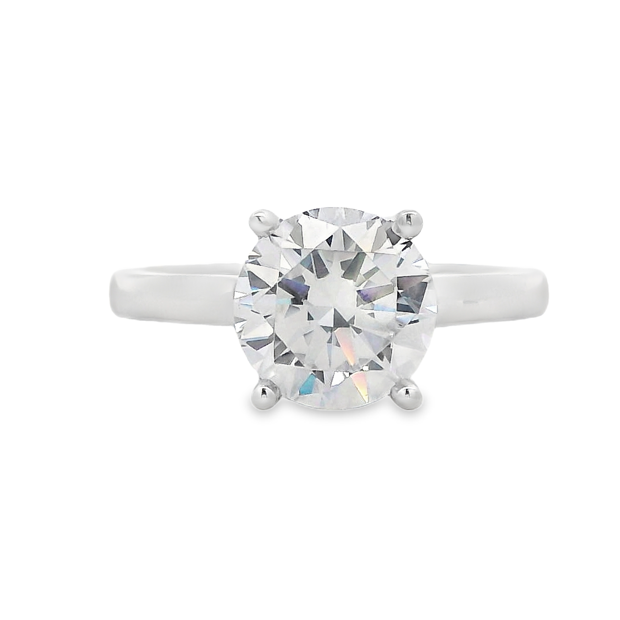14K White Gold Hidden Halo Engagement Ring Setting