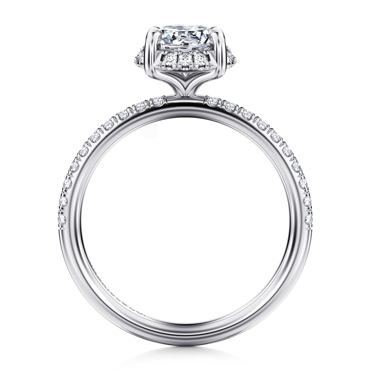 Gabriel & Co. 14K White Gold Diamond Shank Engagement Ring Setting