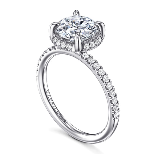 Gabriel & Co.14K White Gold Diamond Semi-Mount Ring