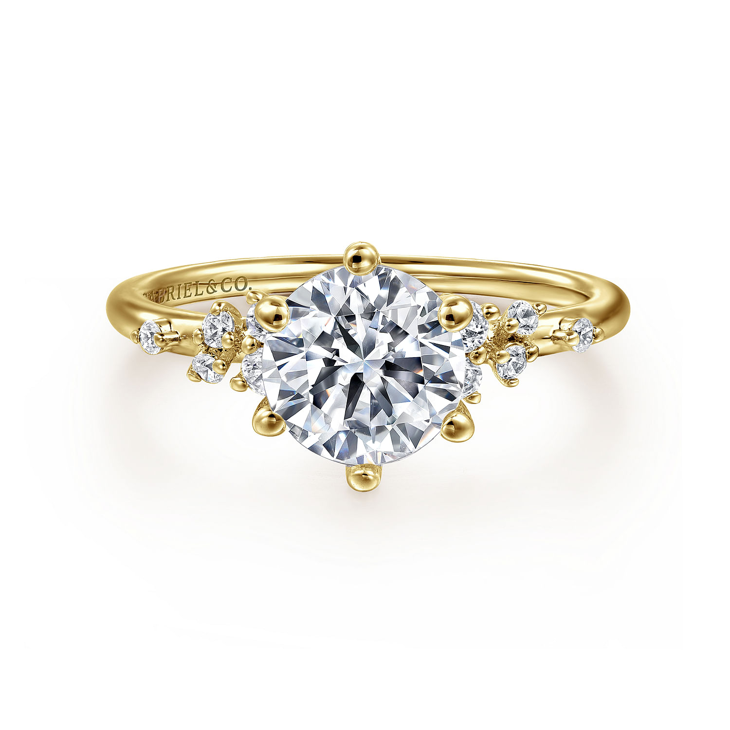 Gabriel & Co. 14K Yellow Gold Starlight Diamond Cluster 6-Prong Head Engagement Ring Setting