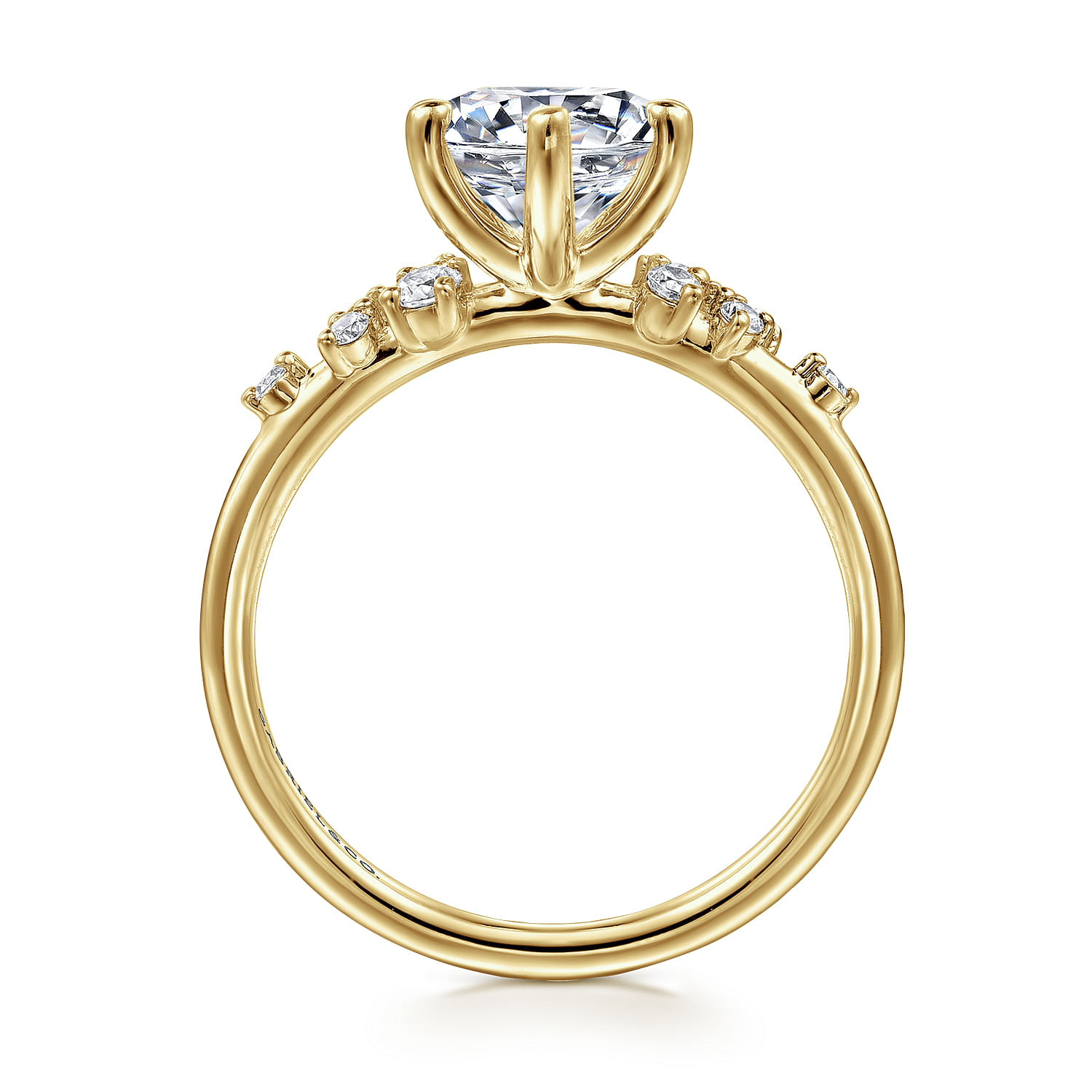 Gabriel & Co. 14K Yellow Gold Starlight Diamond Cluster 6-Prong Head Engagement Ring Setting