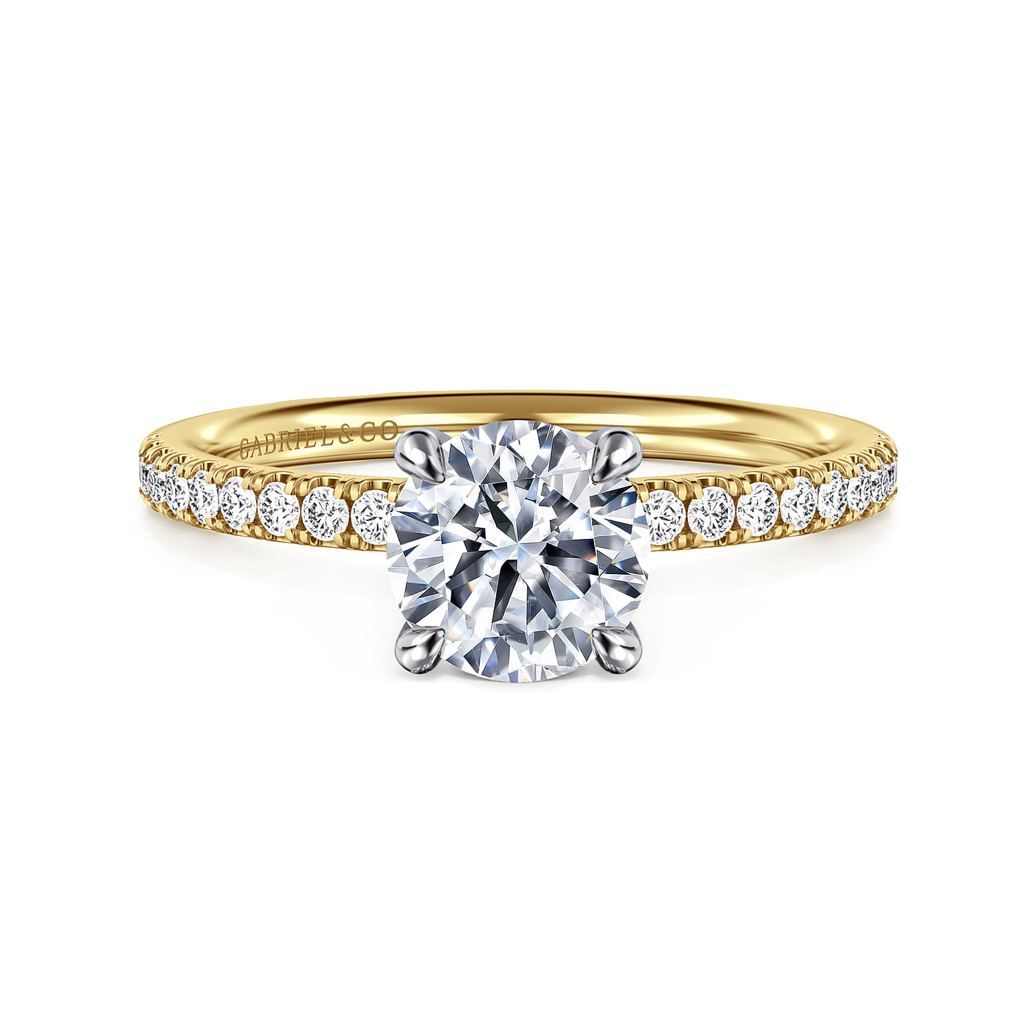 Gabriel & Co. 14K Two-Tone Diamond Band Engagement Ring Setting