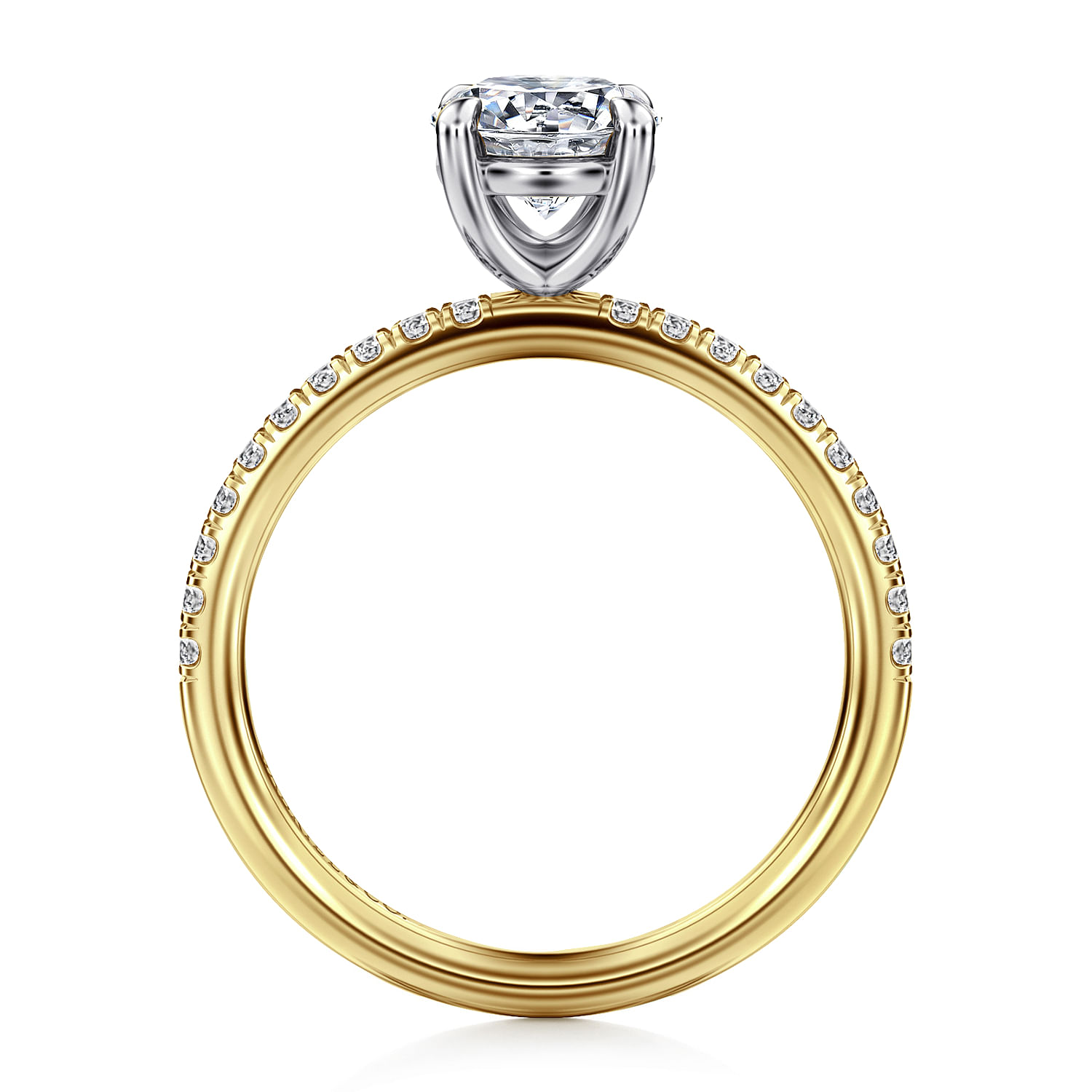 Gabriel & Co. 14K Two-Tone Diamond Band Engagement Ring Setting