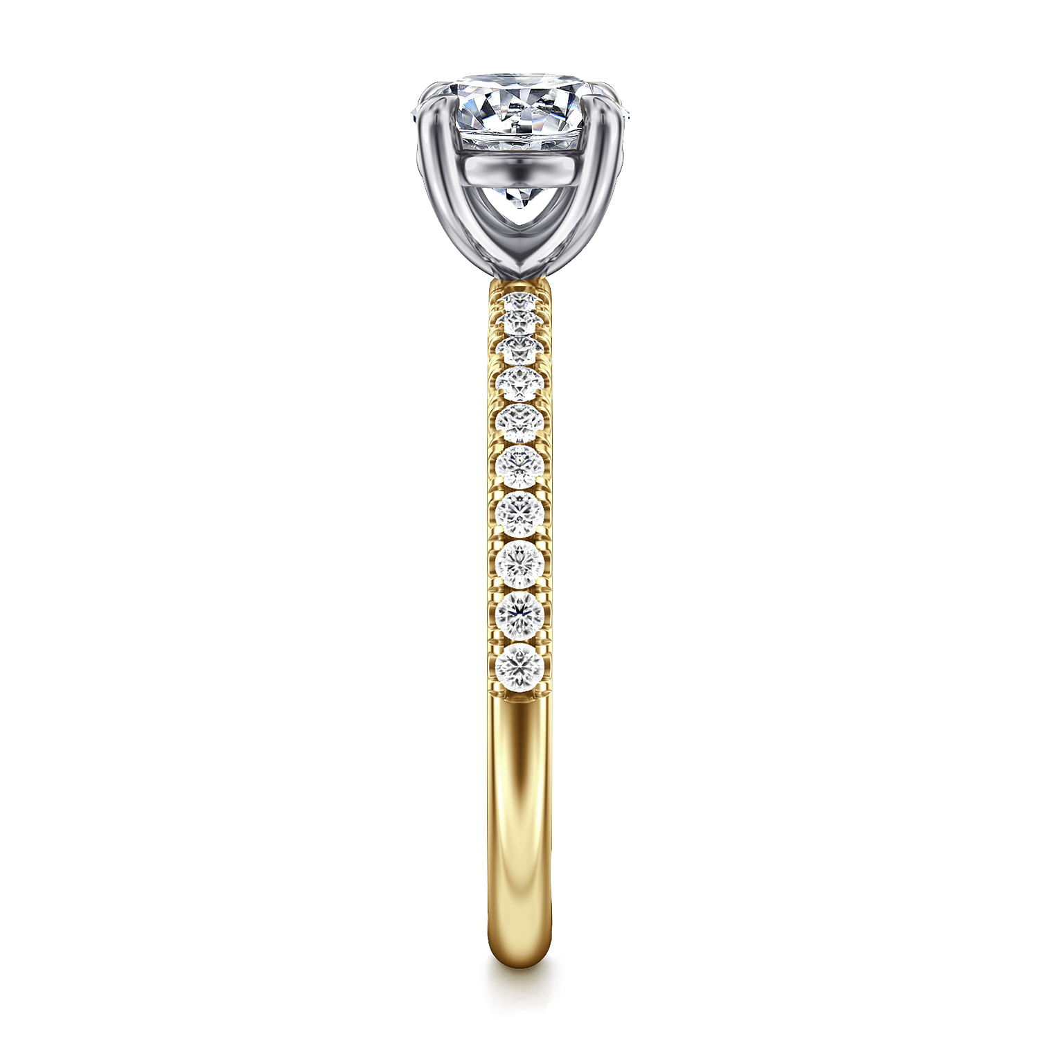 Gabriel & Co. 14K Two-Tone Diamond Band Engagement Ring Setting
