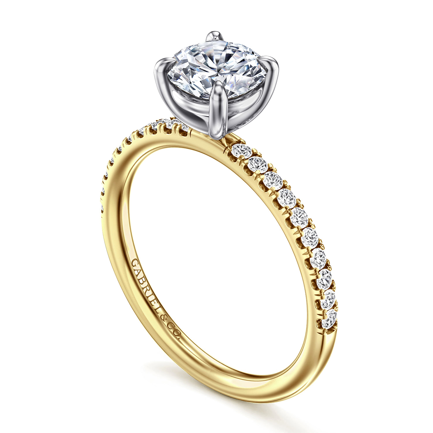 Gabriel & Co. 14K Two-Tone Diamond Band Engagement Ring Setting