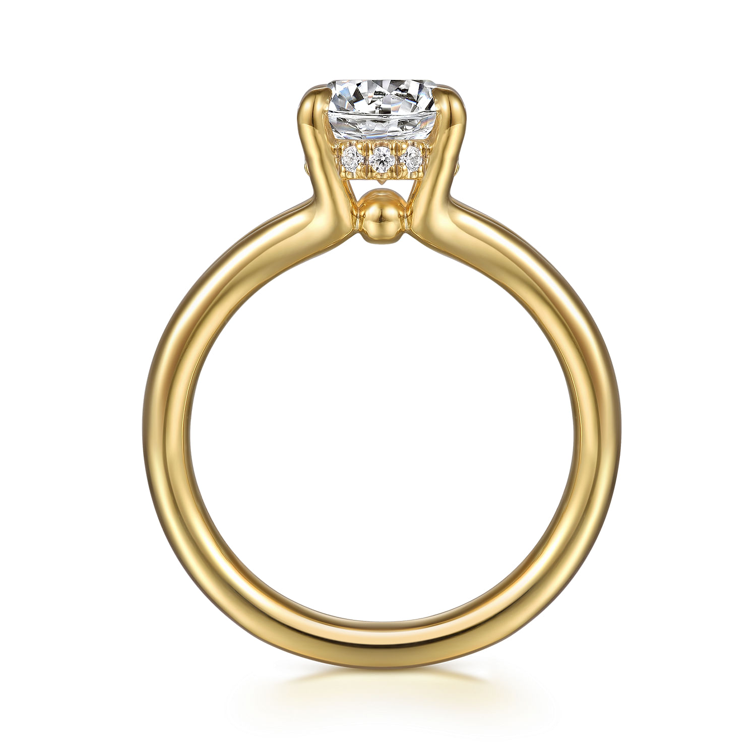 Gabriel & Co. 14K Yellow Gold Oval Diamond Split Shank Engagement Ring Setting