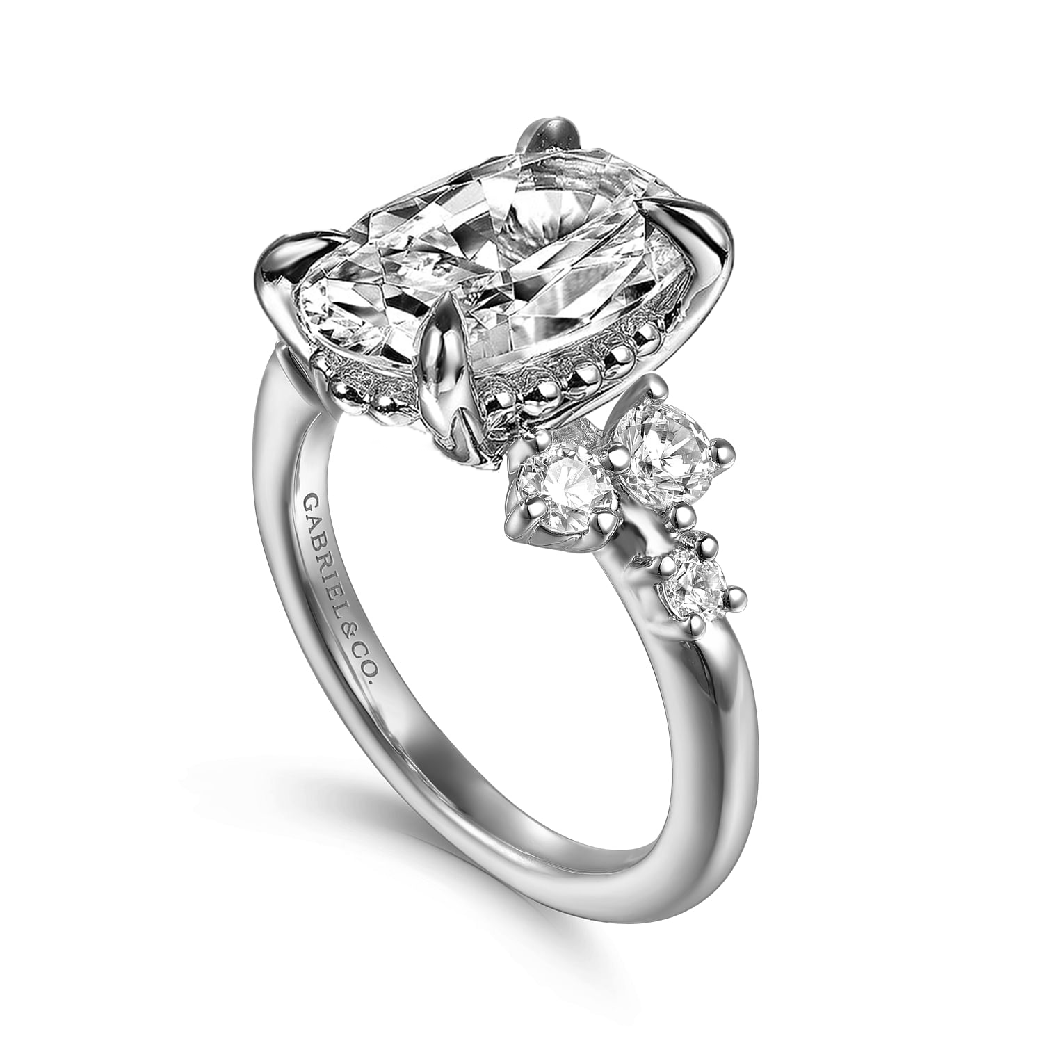 Gabriel & Co. 14K White Gold Starlight Collection Diamond Engagement Ring Setting