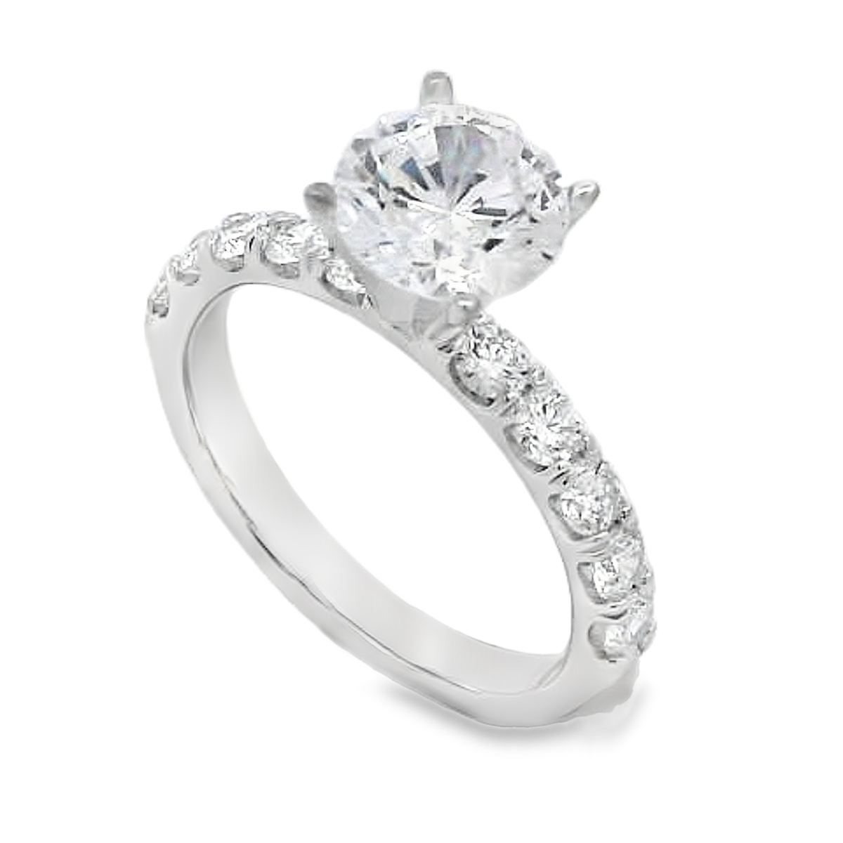 Roman Jewelers Signature 14K White Gold Diamond Engagement Ring Setting
